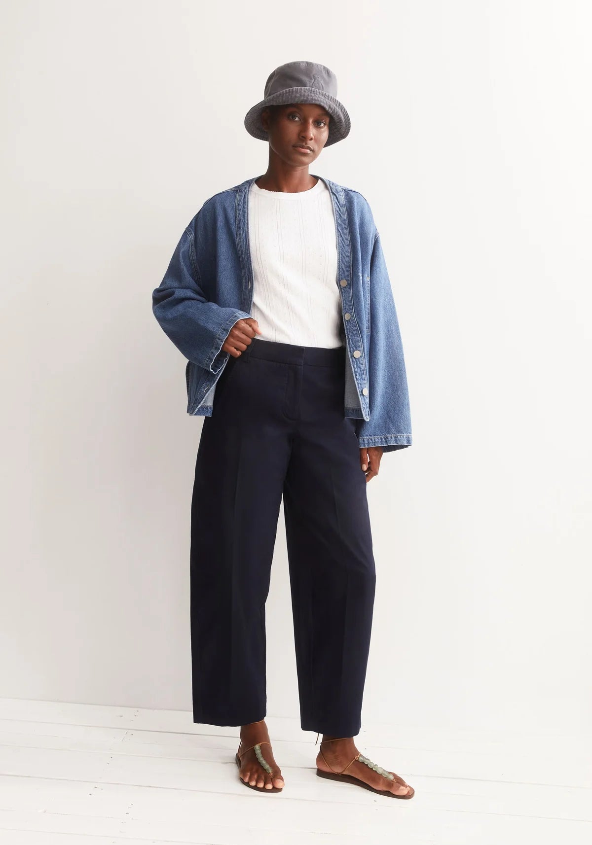 Barrel Leg Twill Pant Night Sky - Dein Lieblingsladen Concept