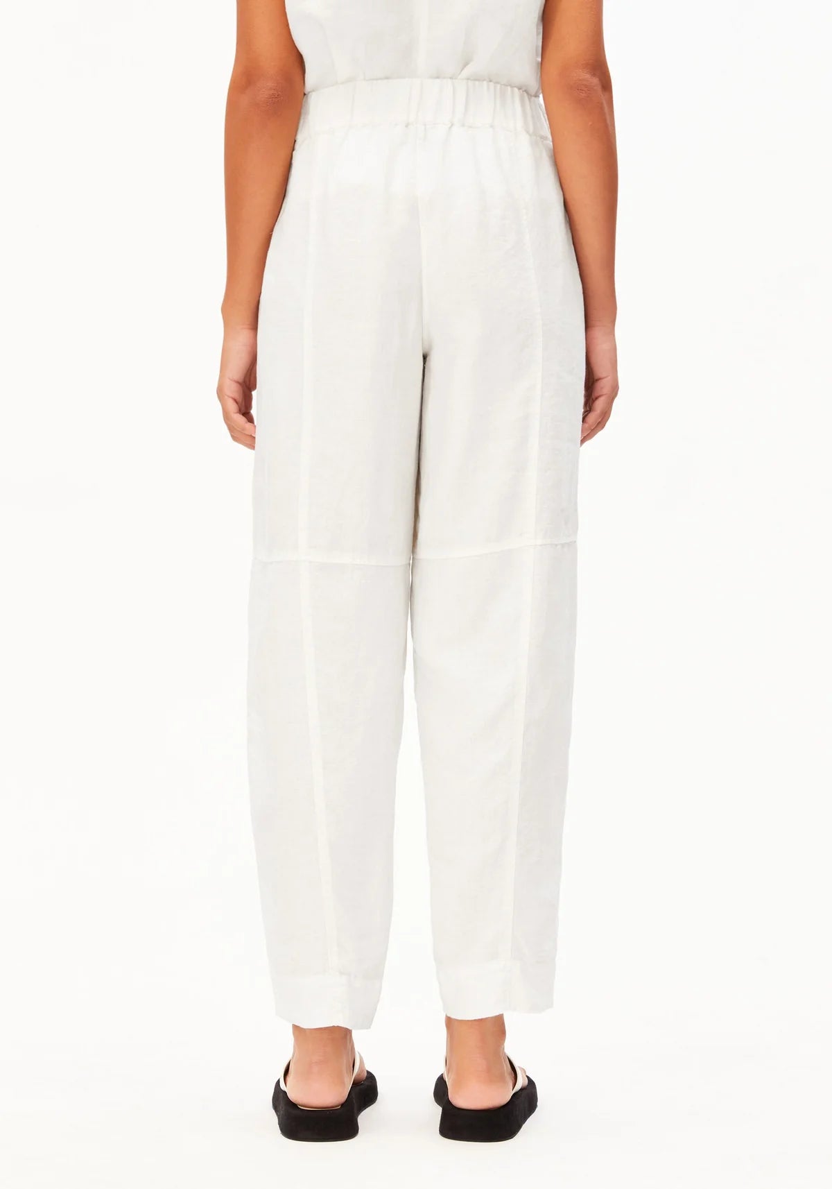 Pure Linen Pull On Barrel Pant White - Dein Lieblingsladen Concept