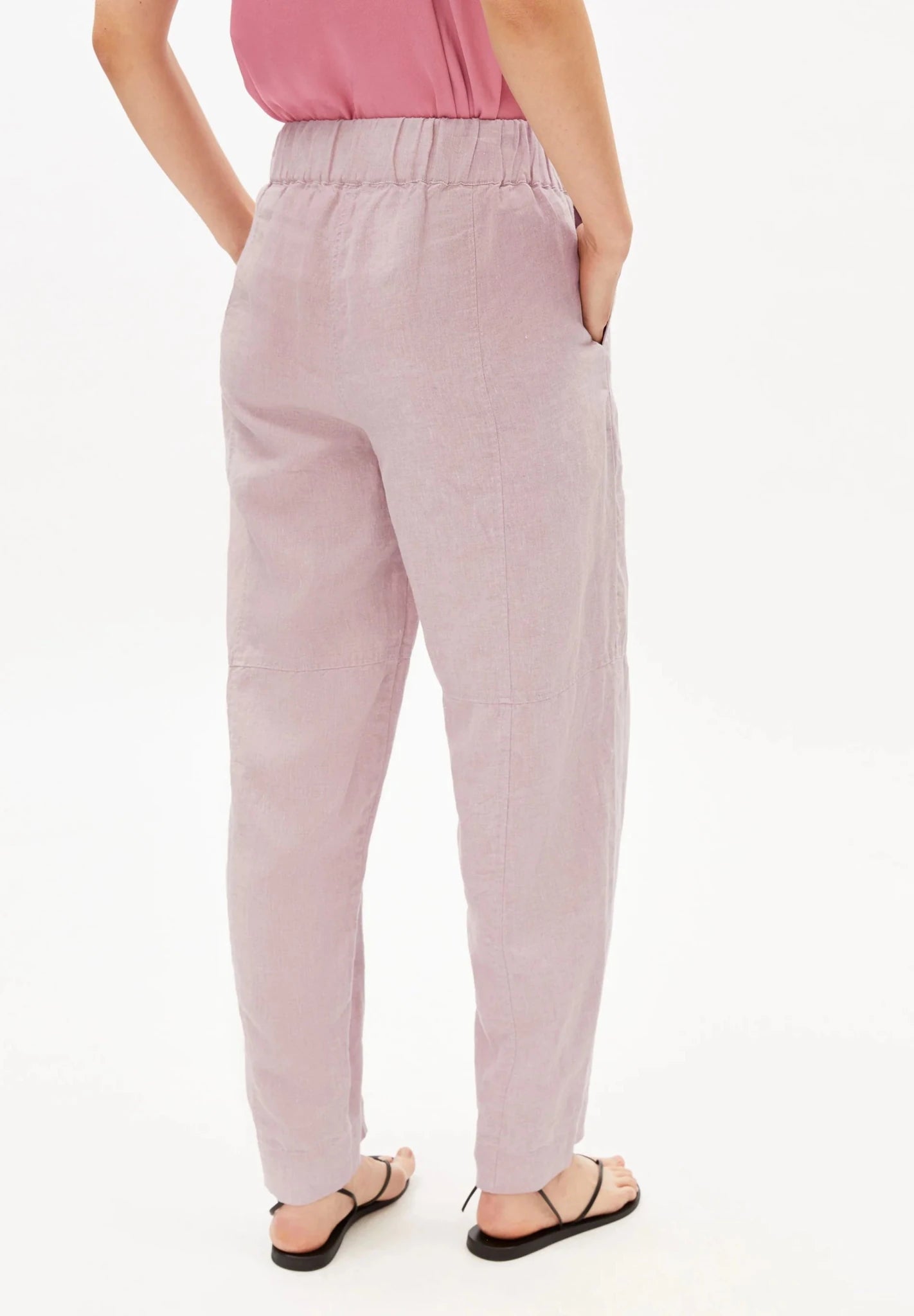 Pure Linen Pull On Barrel Pant Pink Mist - Dein Lieblingsladen Concept