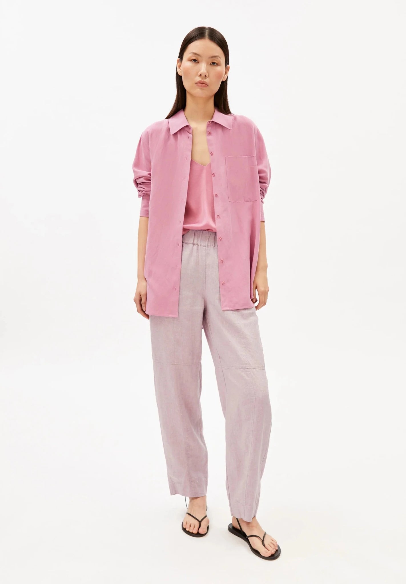 Pure Linen Pull On Barrel Pant Pink Mist - Dein Lieblingsladen Concept
