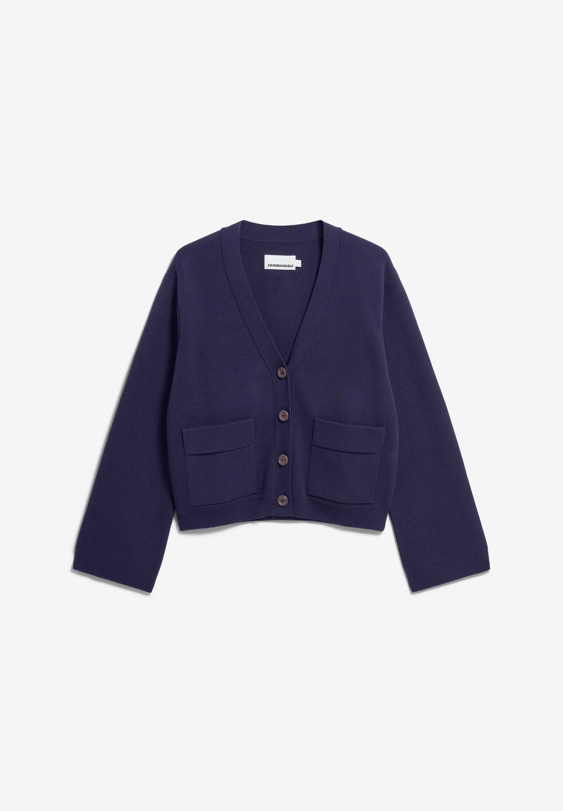 Compact Knit Cardigan - tinted navy