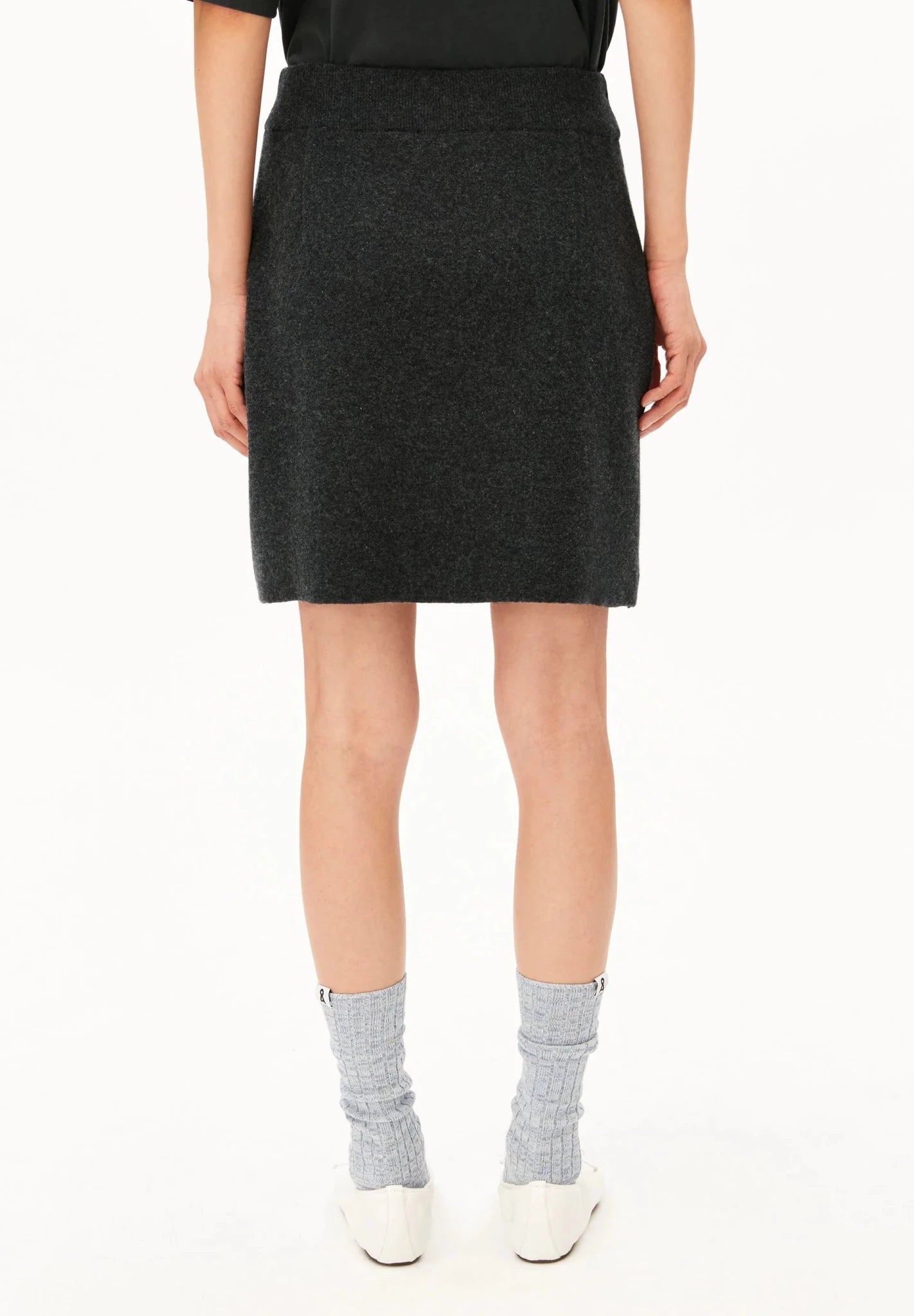 Cotton Wool Mini Knit Skirt - steel melange - Dein Lieblingsladen Concept