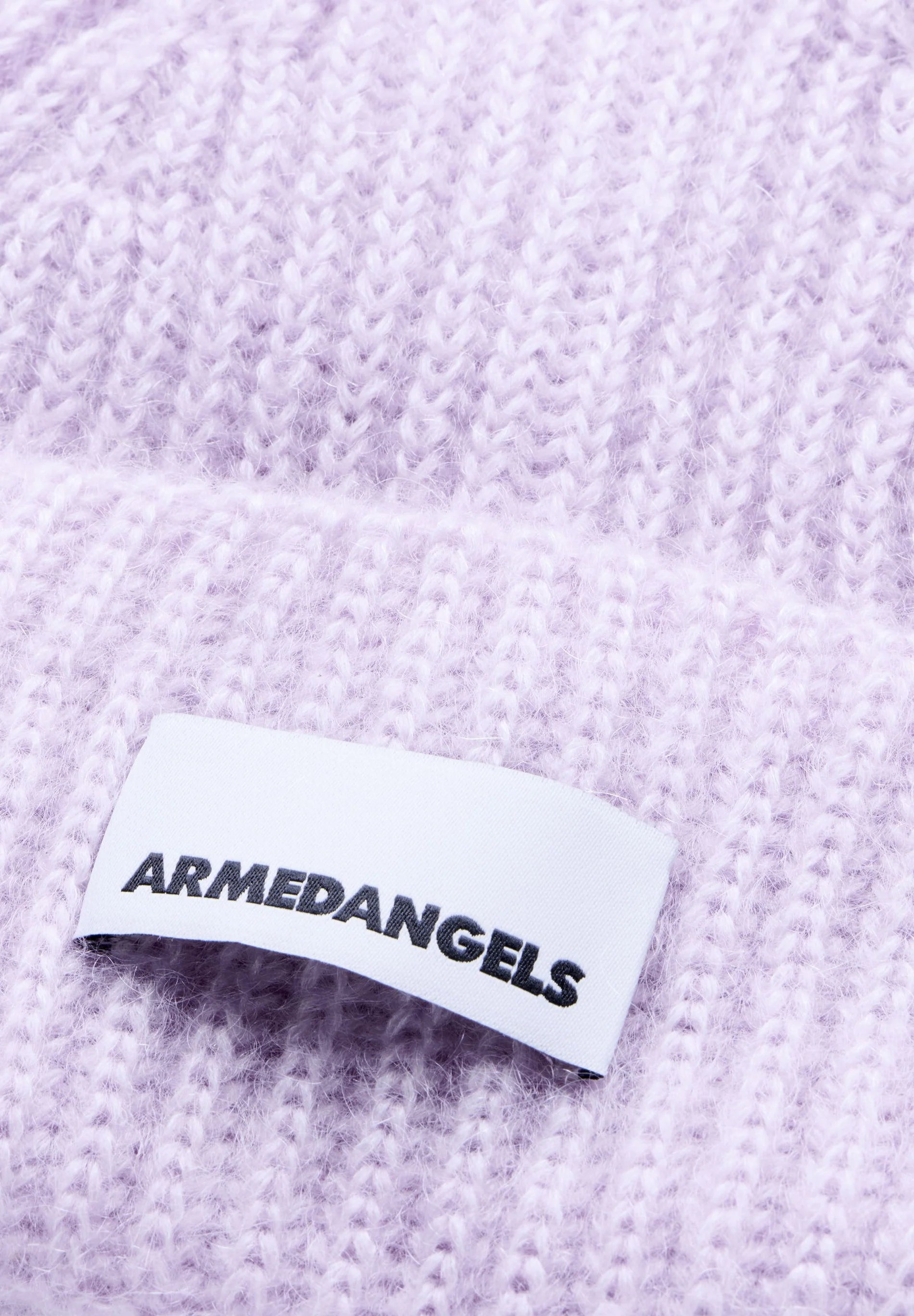 Mohair Blend Knit Beanie - moonlit lilac