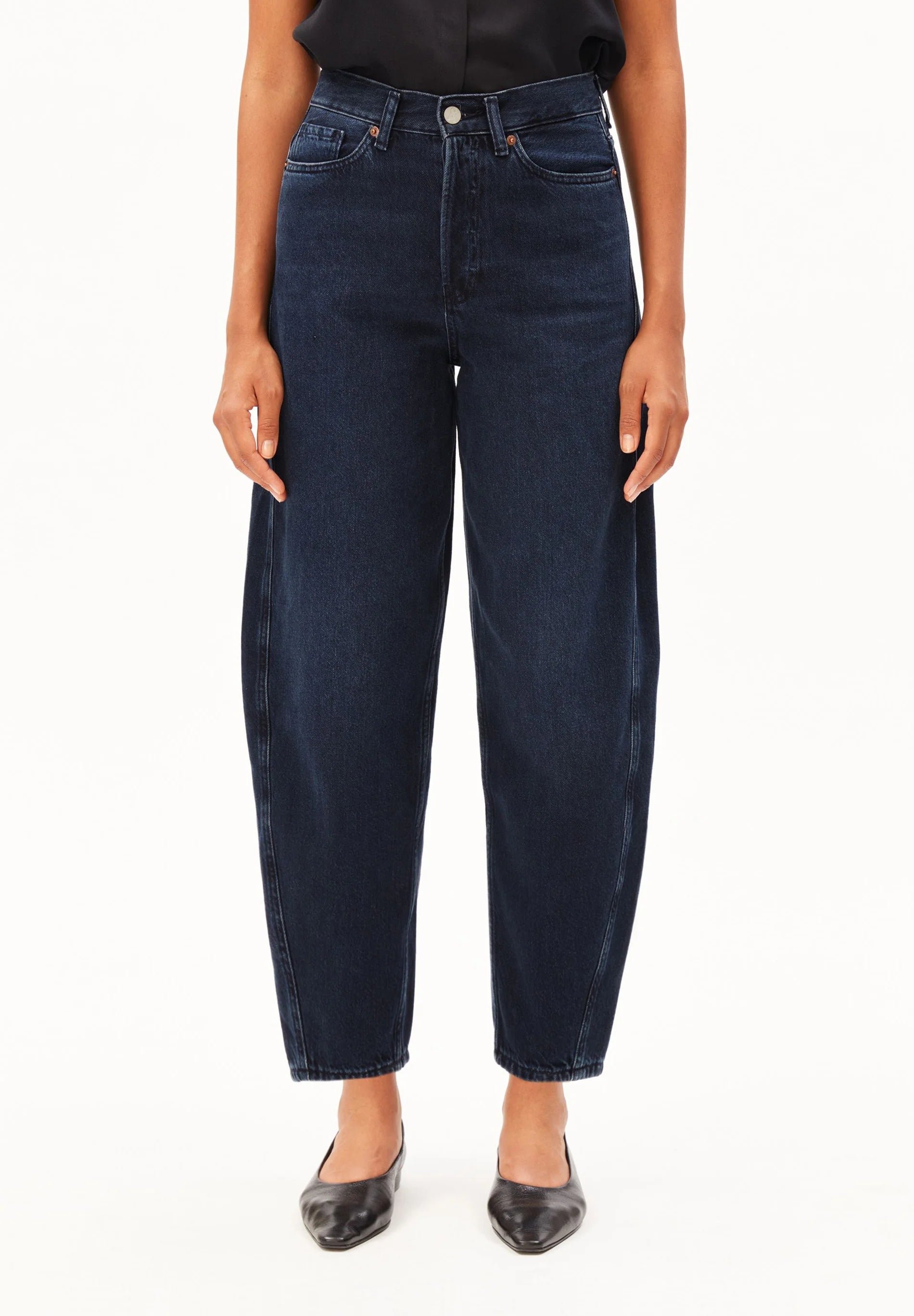 Baarly High Waist Barrel Jeans - fluid ink