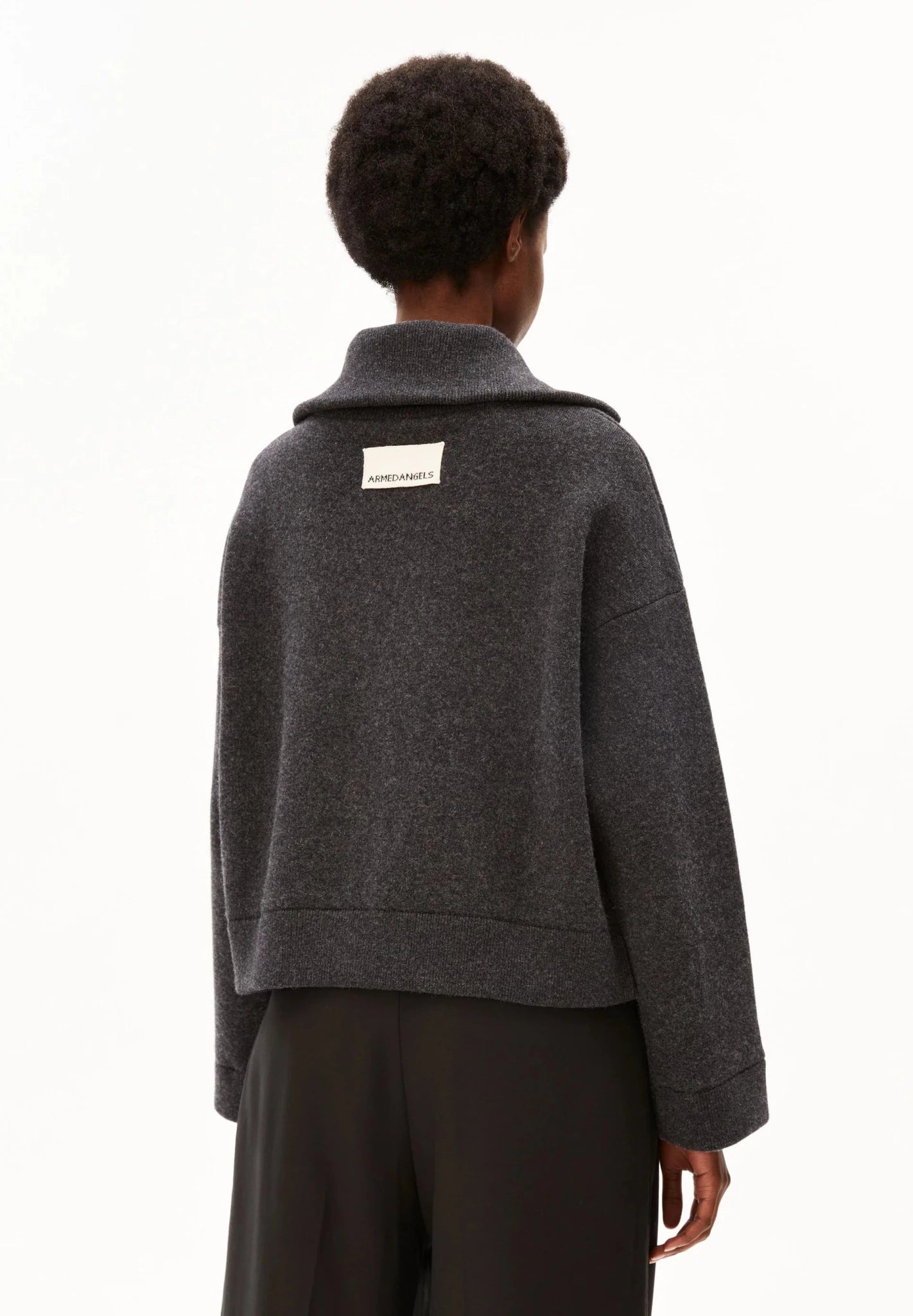 Cotton Wool Knit Jacket - steel melange - Dein Lieblingsladen Concept