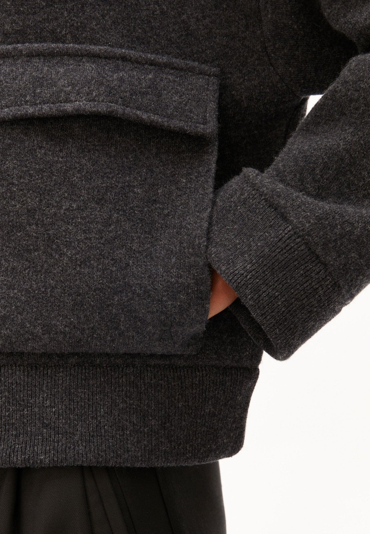 Cotton Wool Knit Jacket - steel melange - Dein Lieblingsladen Concept