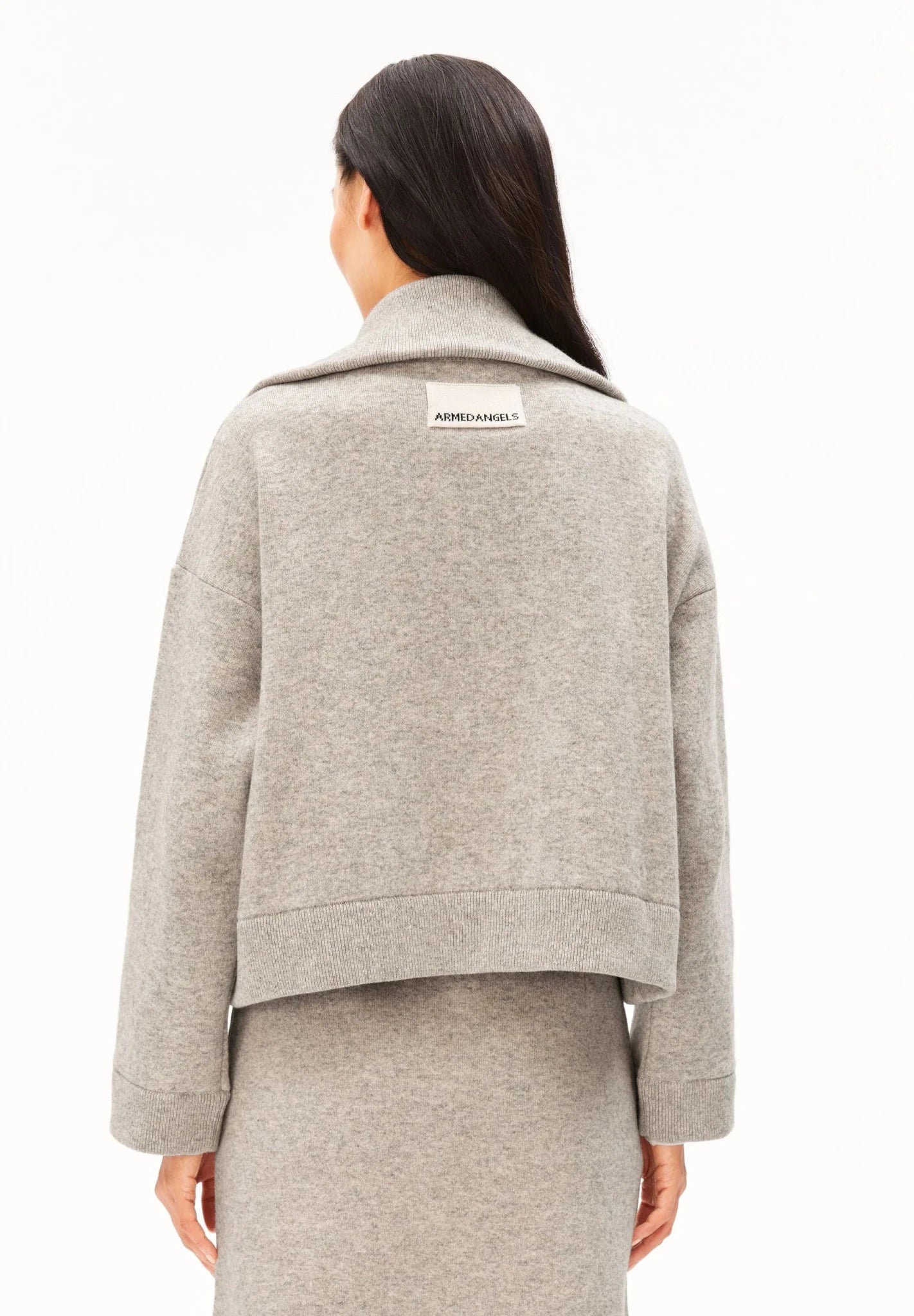 Cotton Wool Knit Jacket - dark honey melange - Dein Lieblingsladen Concept