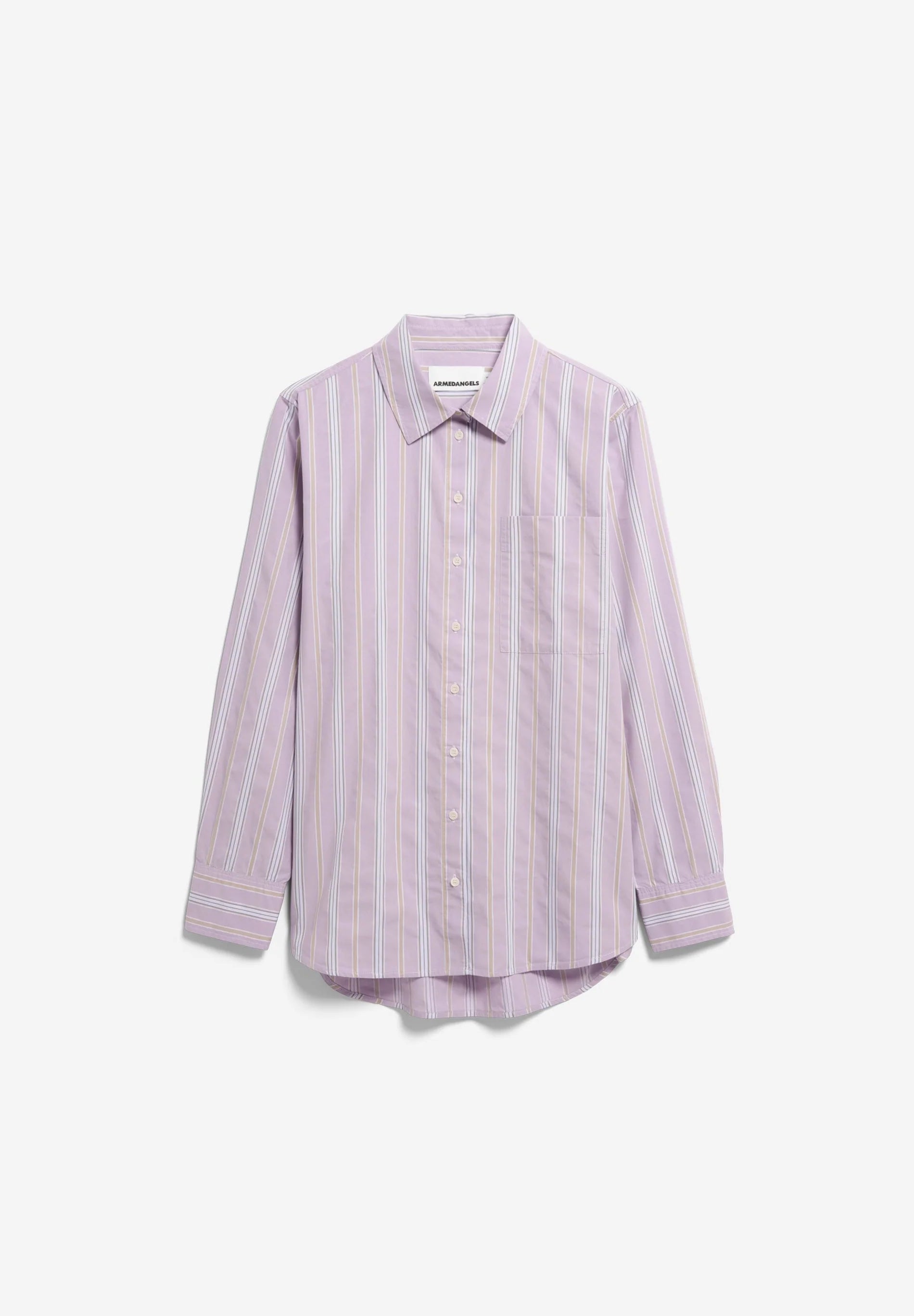 Stripe Loose Shirt Blouse - moonlit lilac sandstone