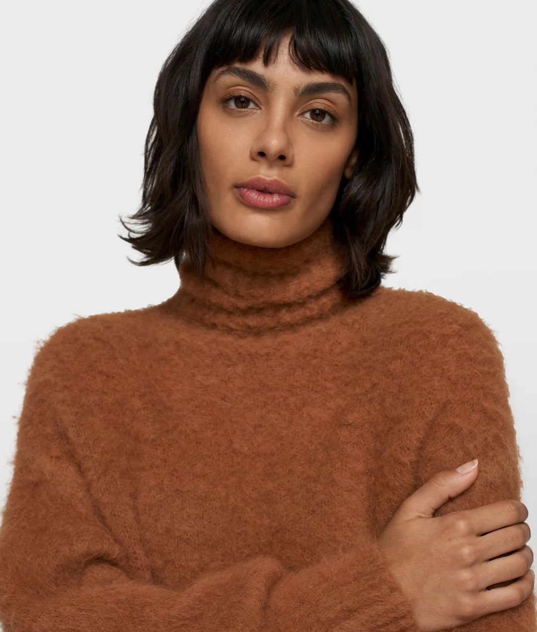 Cropped Knit Turtleneck