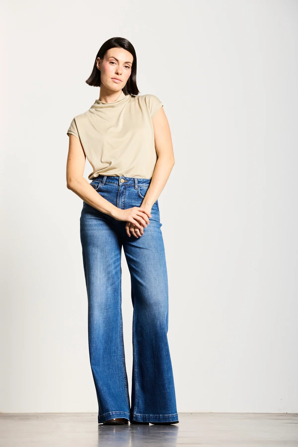 Jeans "Luisenpark Palazzo" mid blue