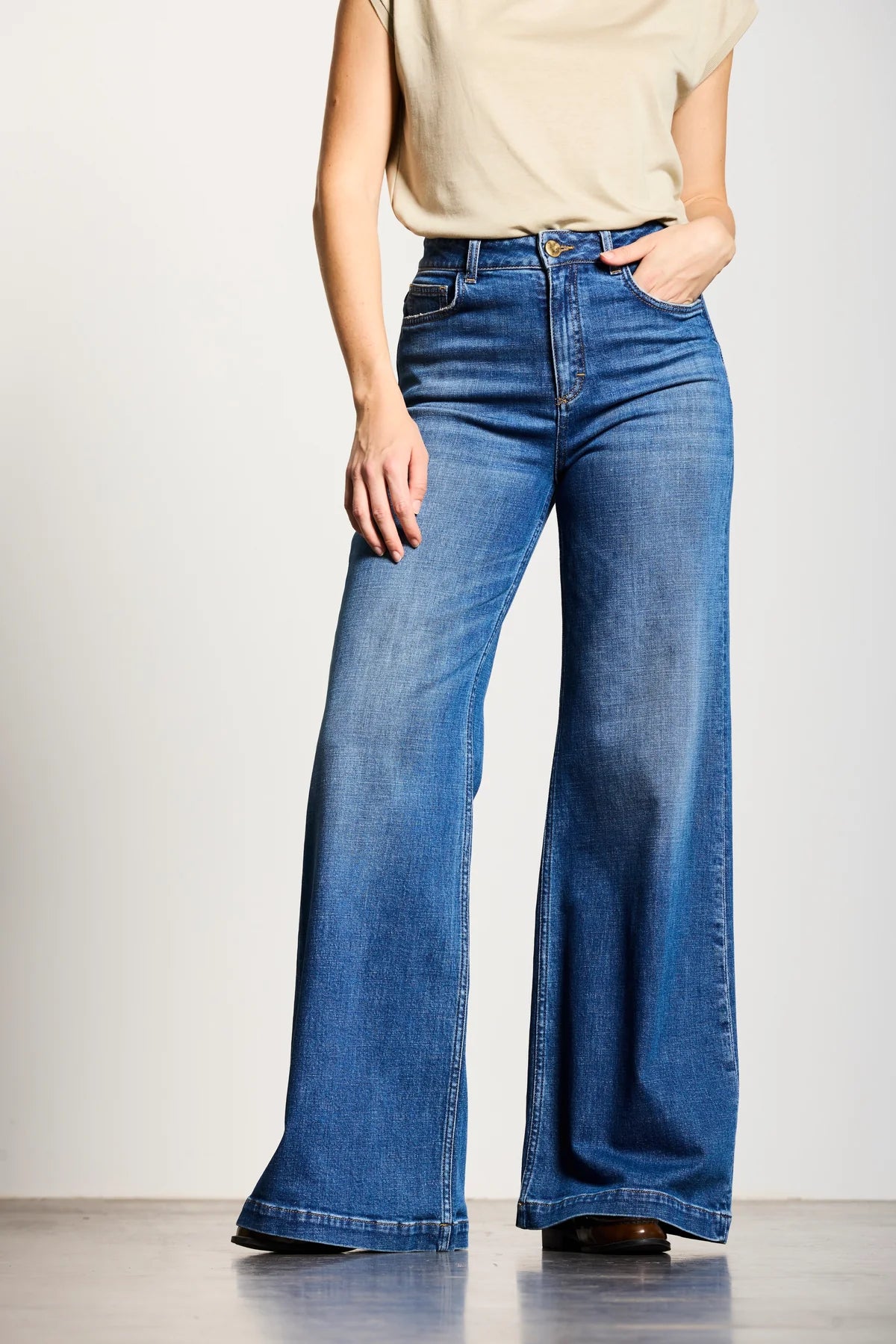 Jeans "Luisenpark Palazzo" mid blue