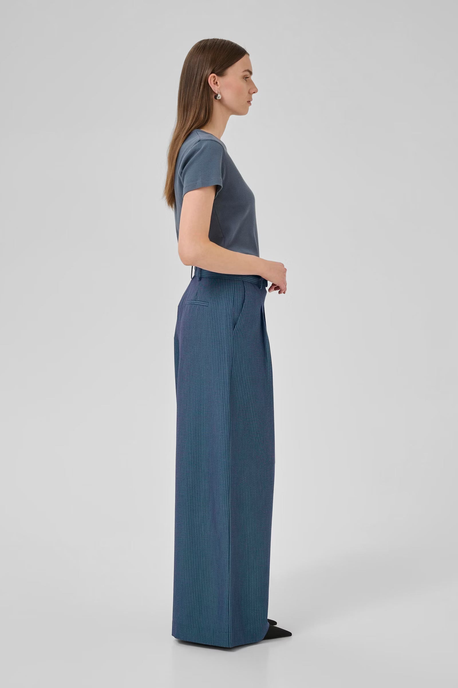 Hose "VittaMW" dark slate with stripes