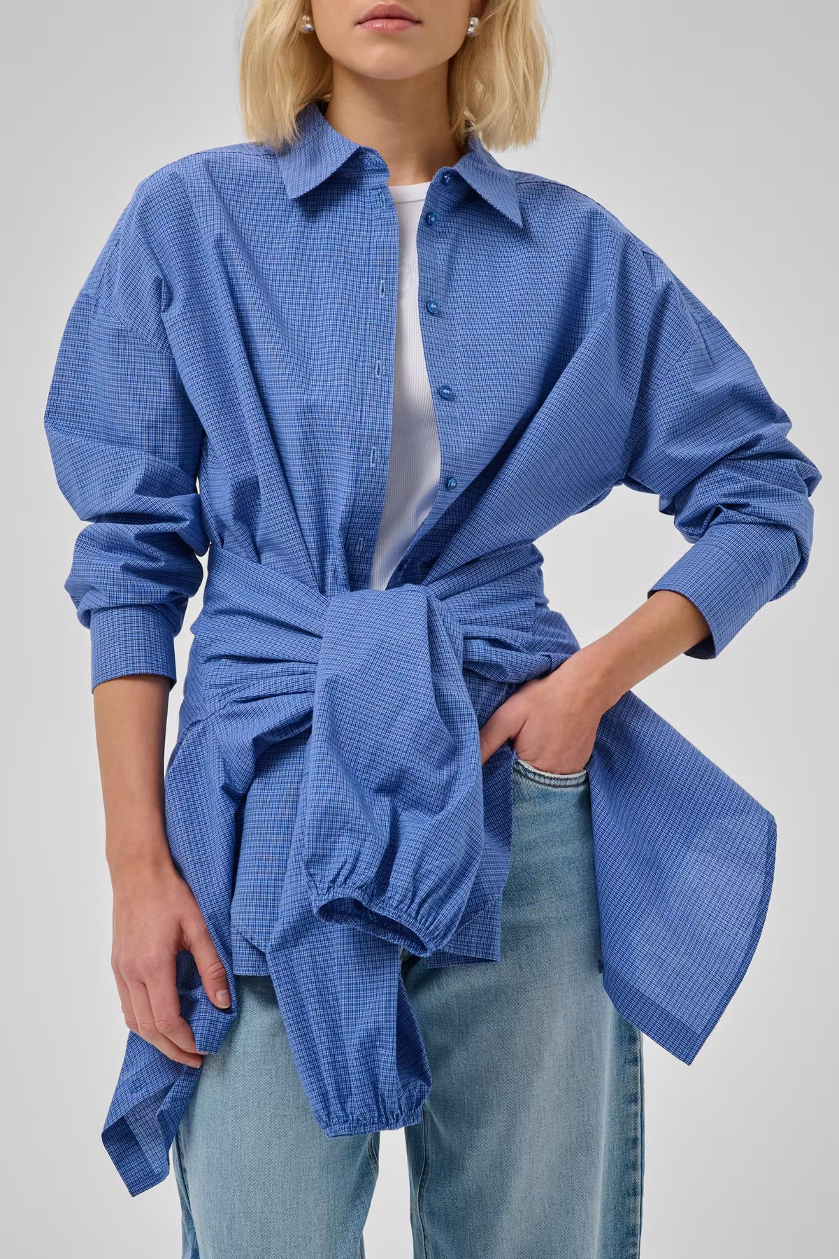 Boxy Shirt "MWIlse" clear blue check