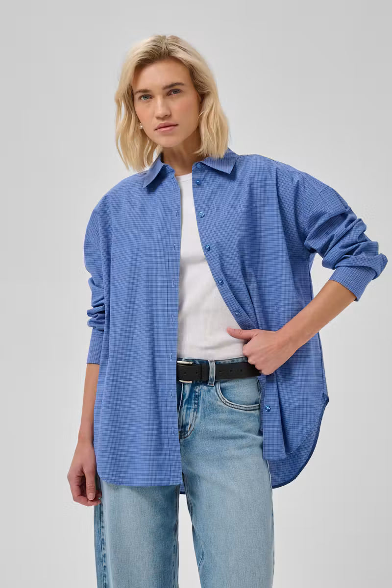 Boxy Shirt "MWIlse" clear blue check