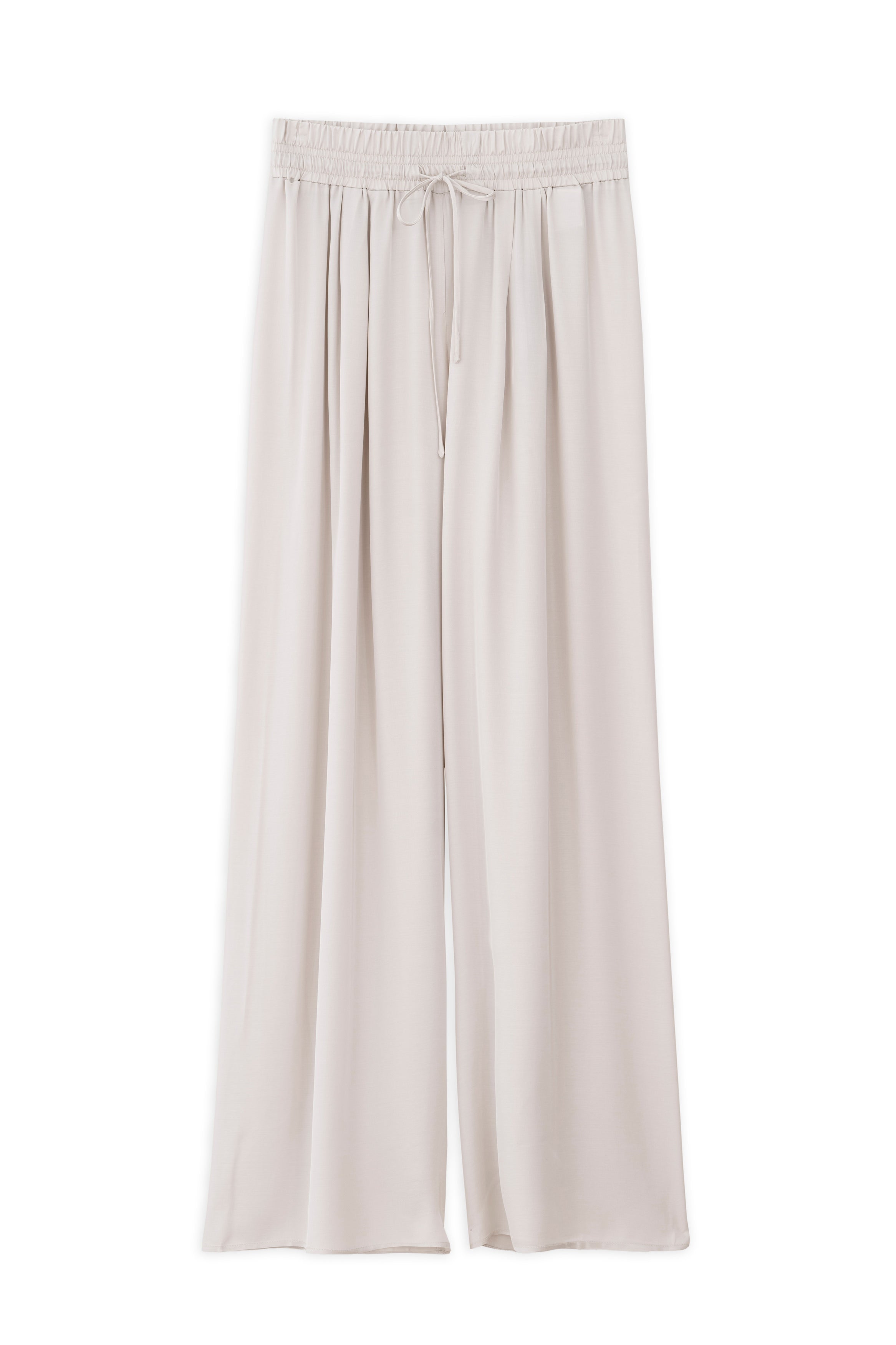 Satin Wide Leg Pants Dusty white