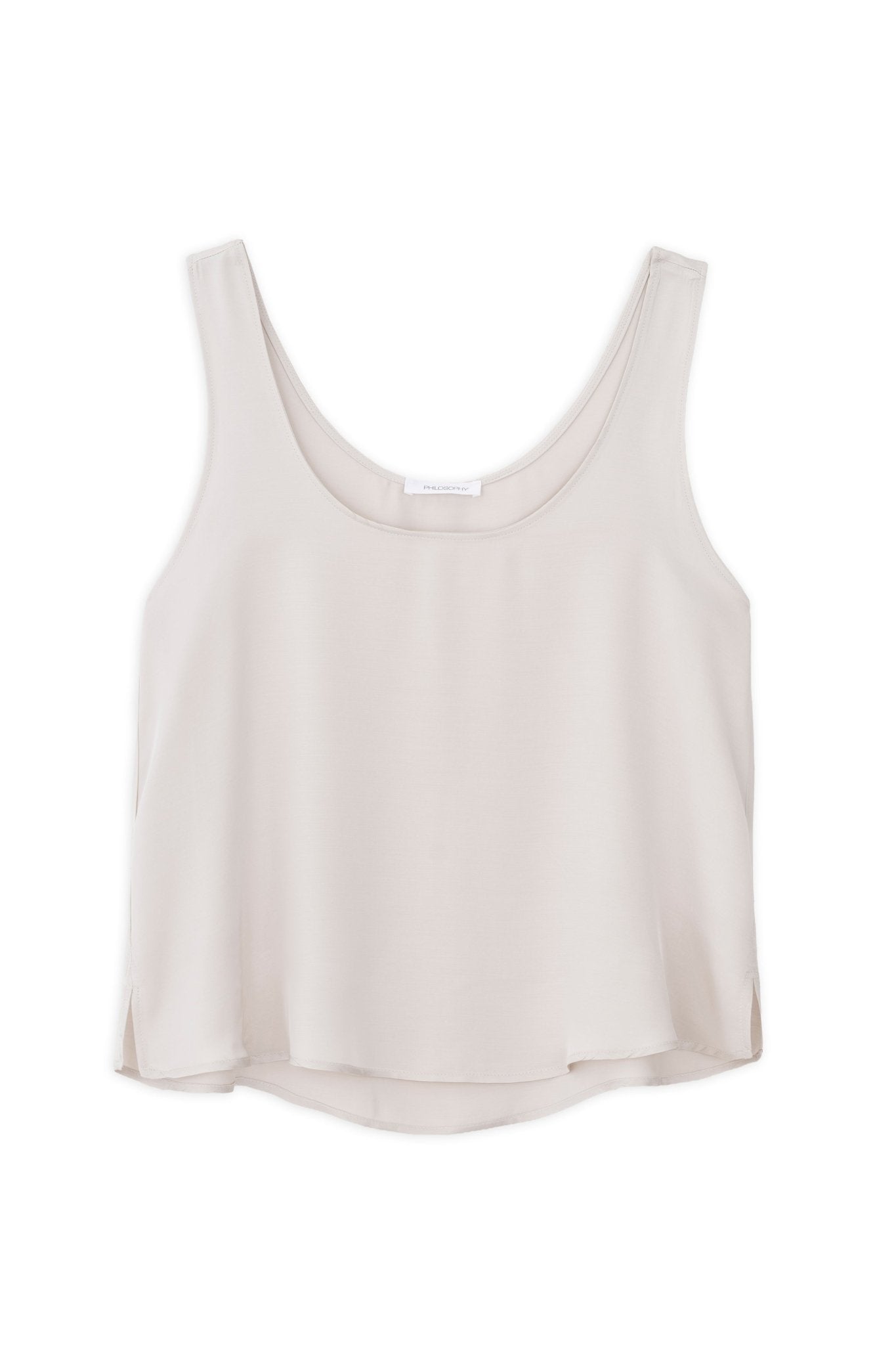 Satin Cropped Top Dusty White - Dein Lieblingsladen Concept