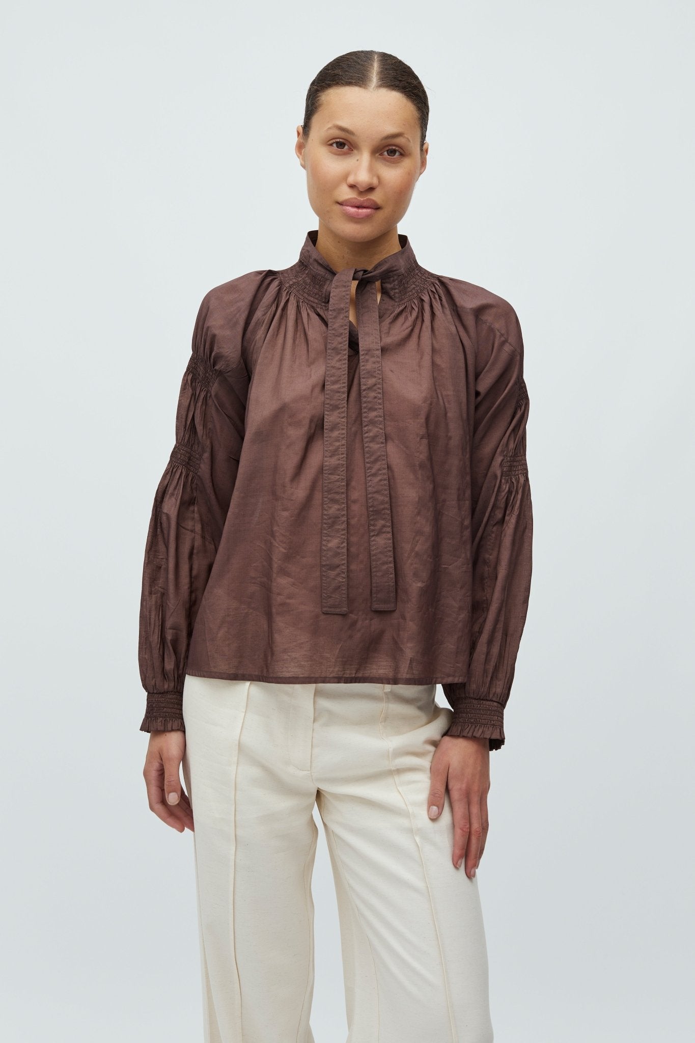 Bluse "Khalya - M" Chocolate Brown - Dein Lieblingsladen Concept