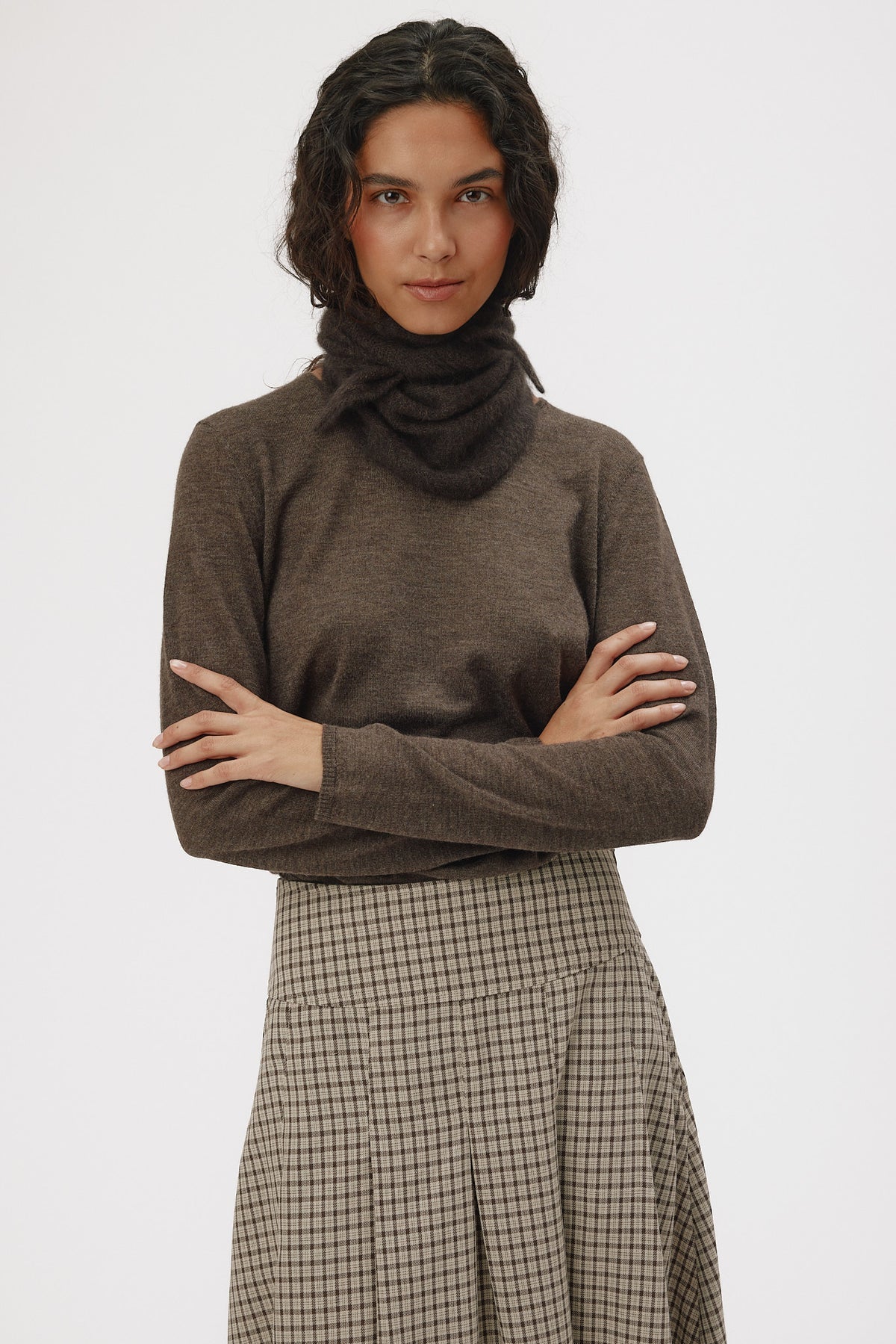 Schal "Paula" espresso brown