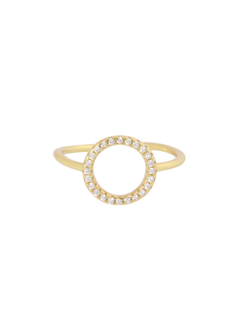 Ring mit offenem Kreis und Strasssteinen