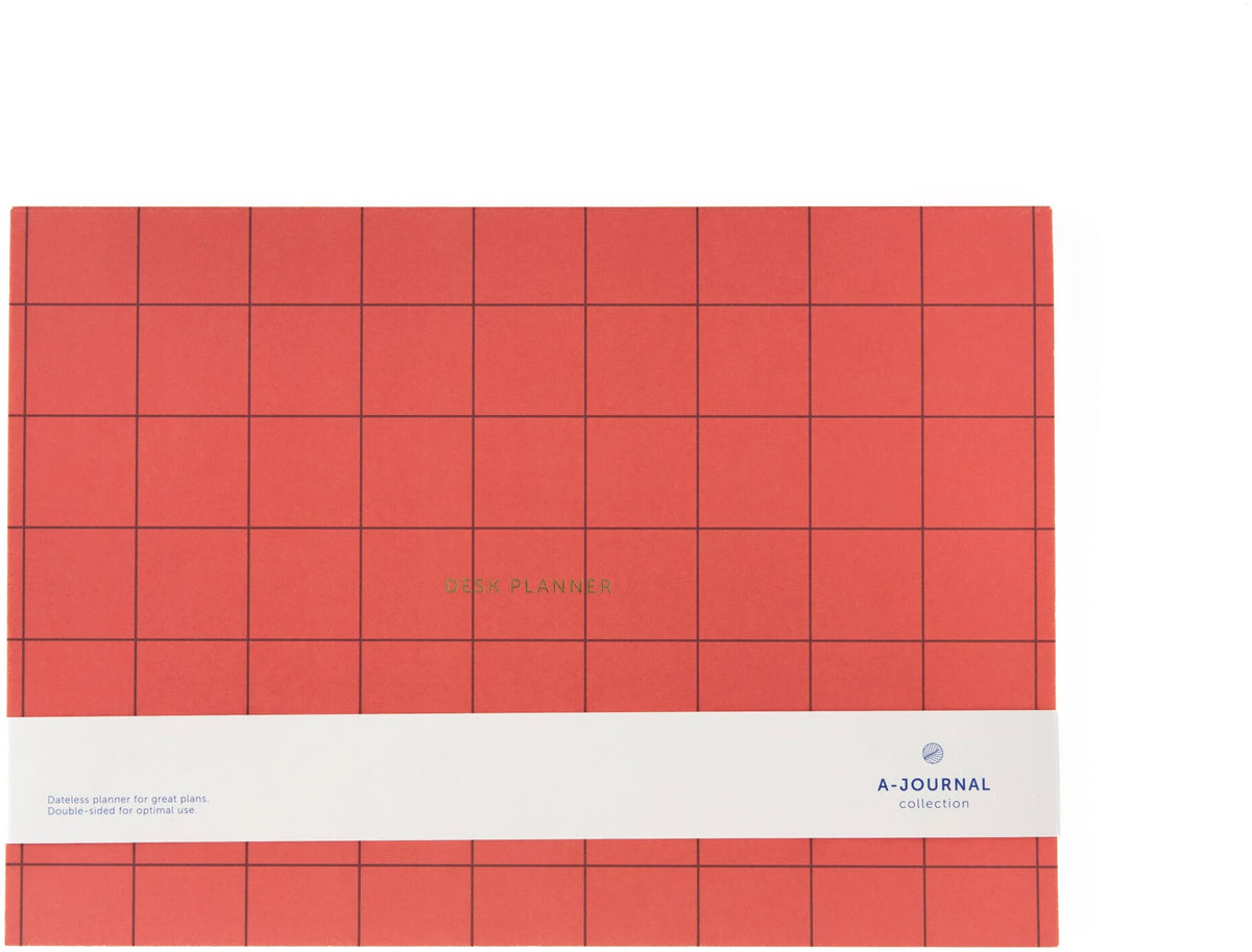 A-Journal Deskplanner Checkered Coral