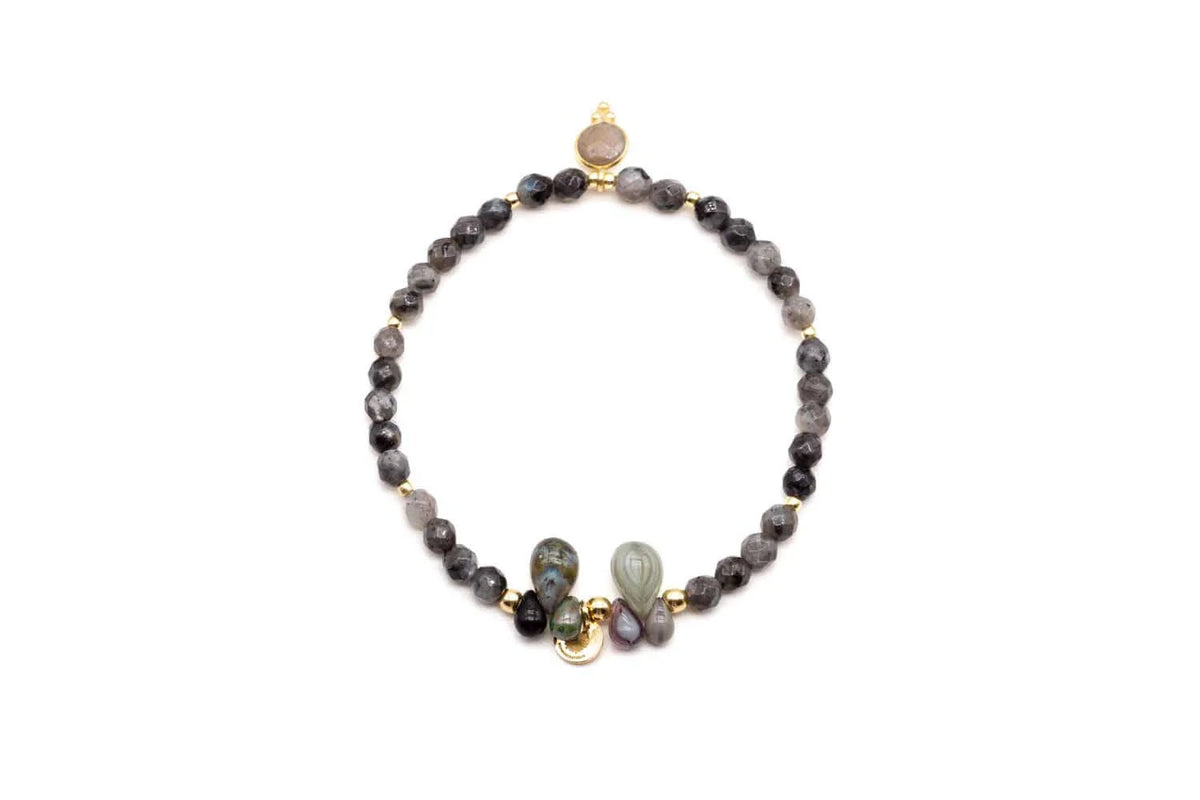 Armband "Drops Grey Velvet"