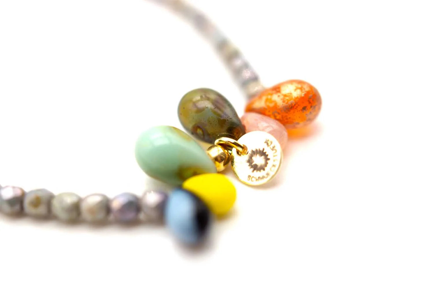 Armband „Mala Single 6Drops Glowy Grey"