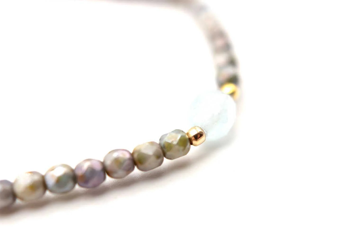 Armband „Mala Single 6Drops Glowy Grey"