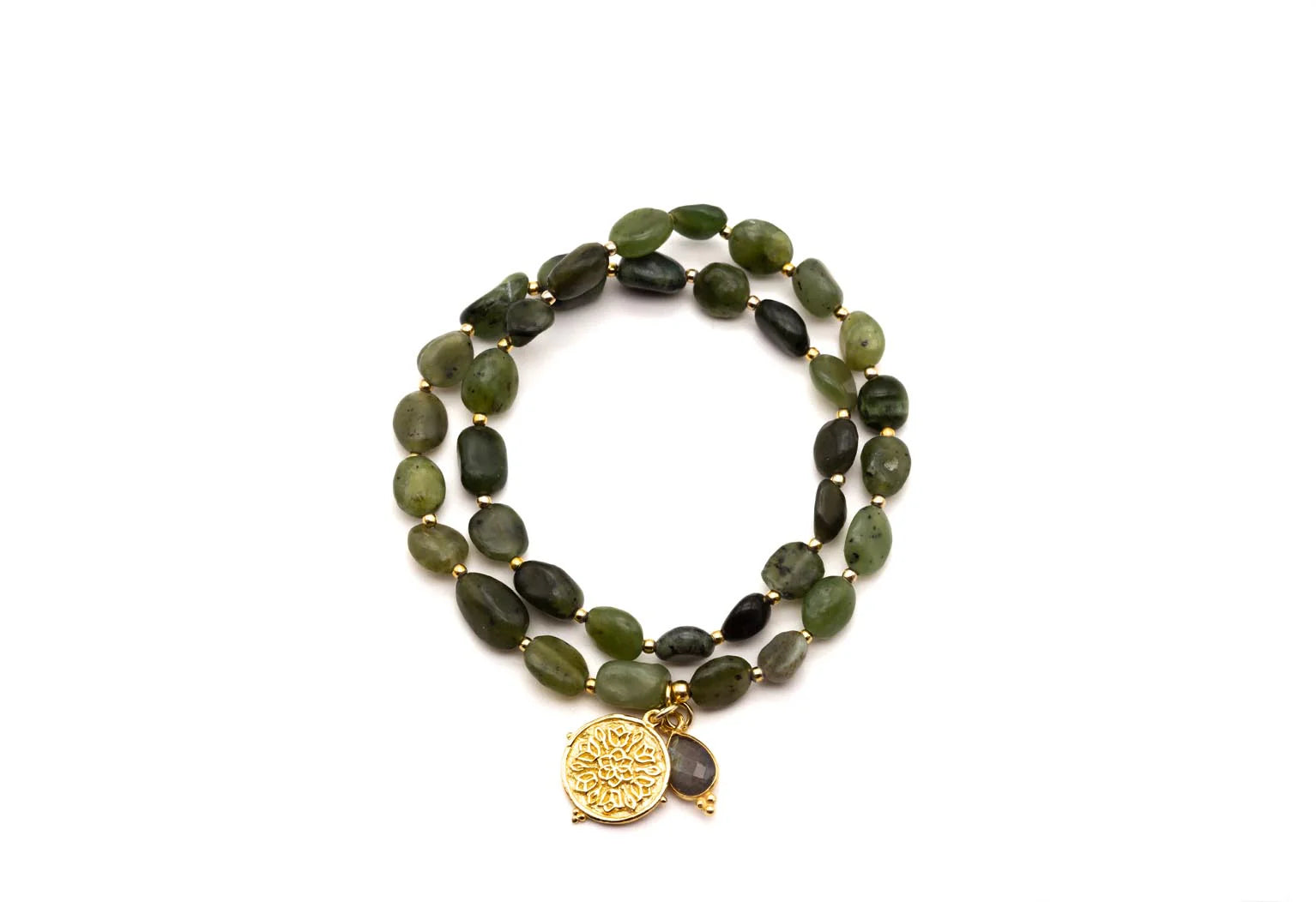 Armband "Mala Twin Naked Olive"