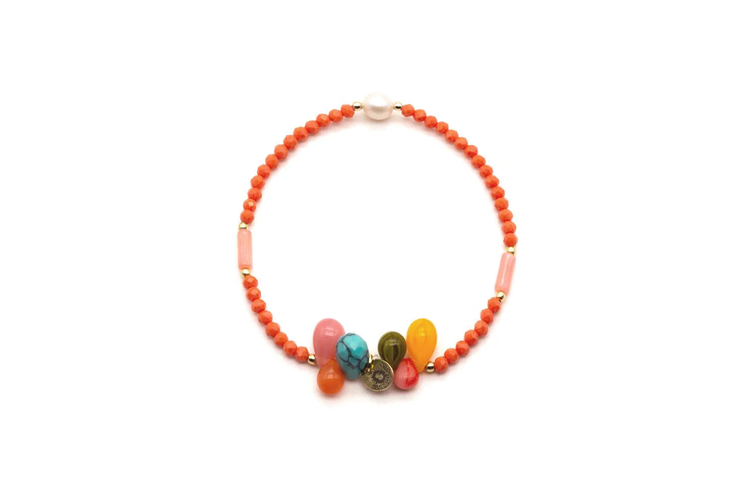 Armband "Mala Single 6Drops Coral"