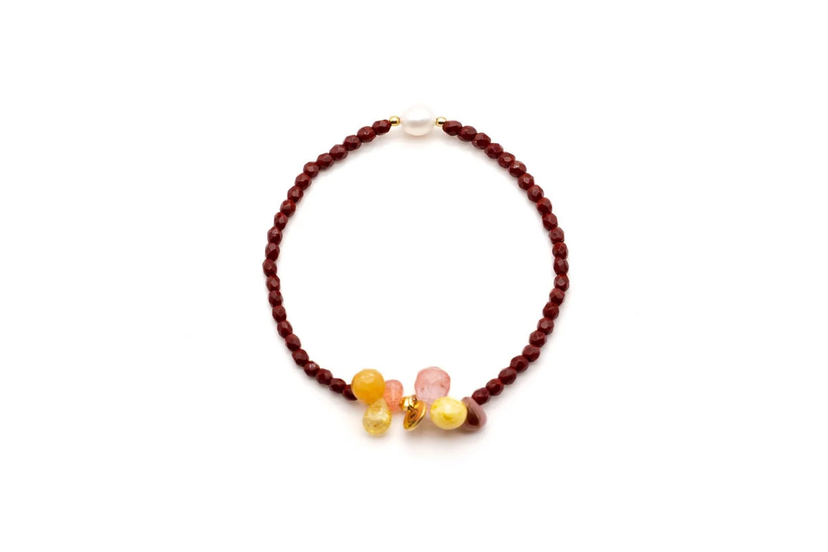 Armband "Mala Single 6Drops Ruby"