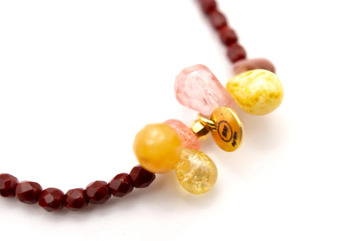 Armband "Mala Single 6Drops Ruby"