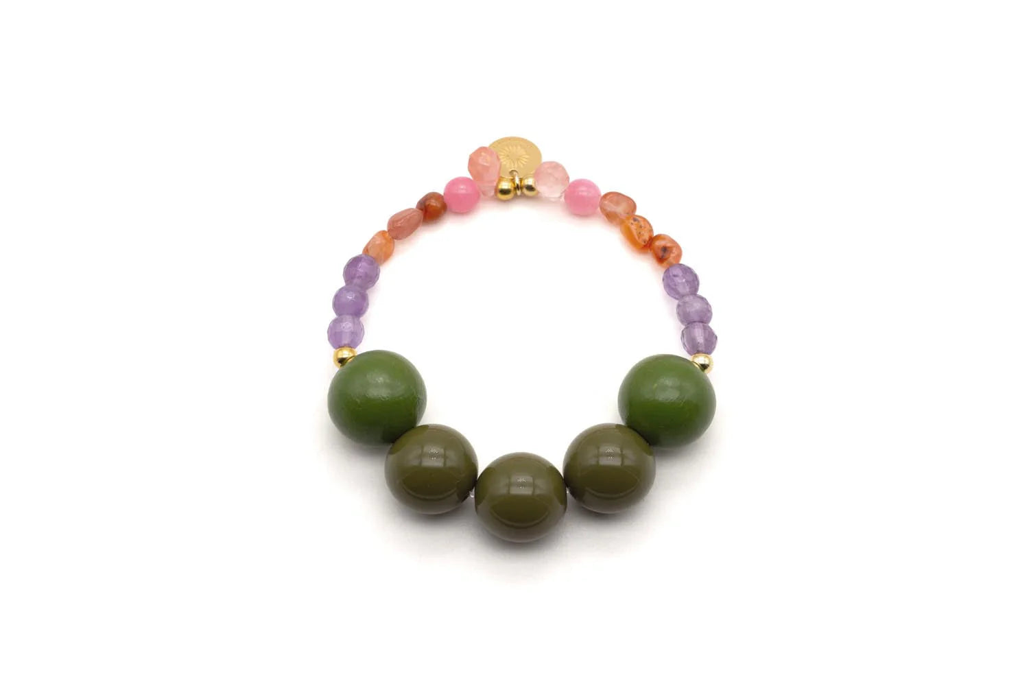 Armband "Mala Single Olive Crush"