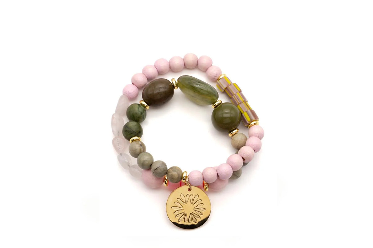 Armband "Chunky Twin Sweet Rose Garden"