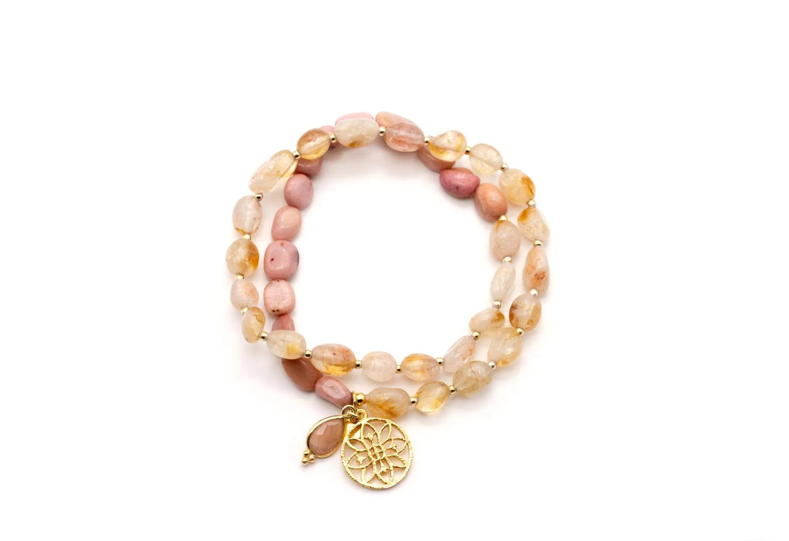 Armband "Mala Twin Naked Soft Bloom"