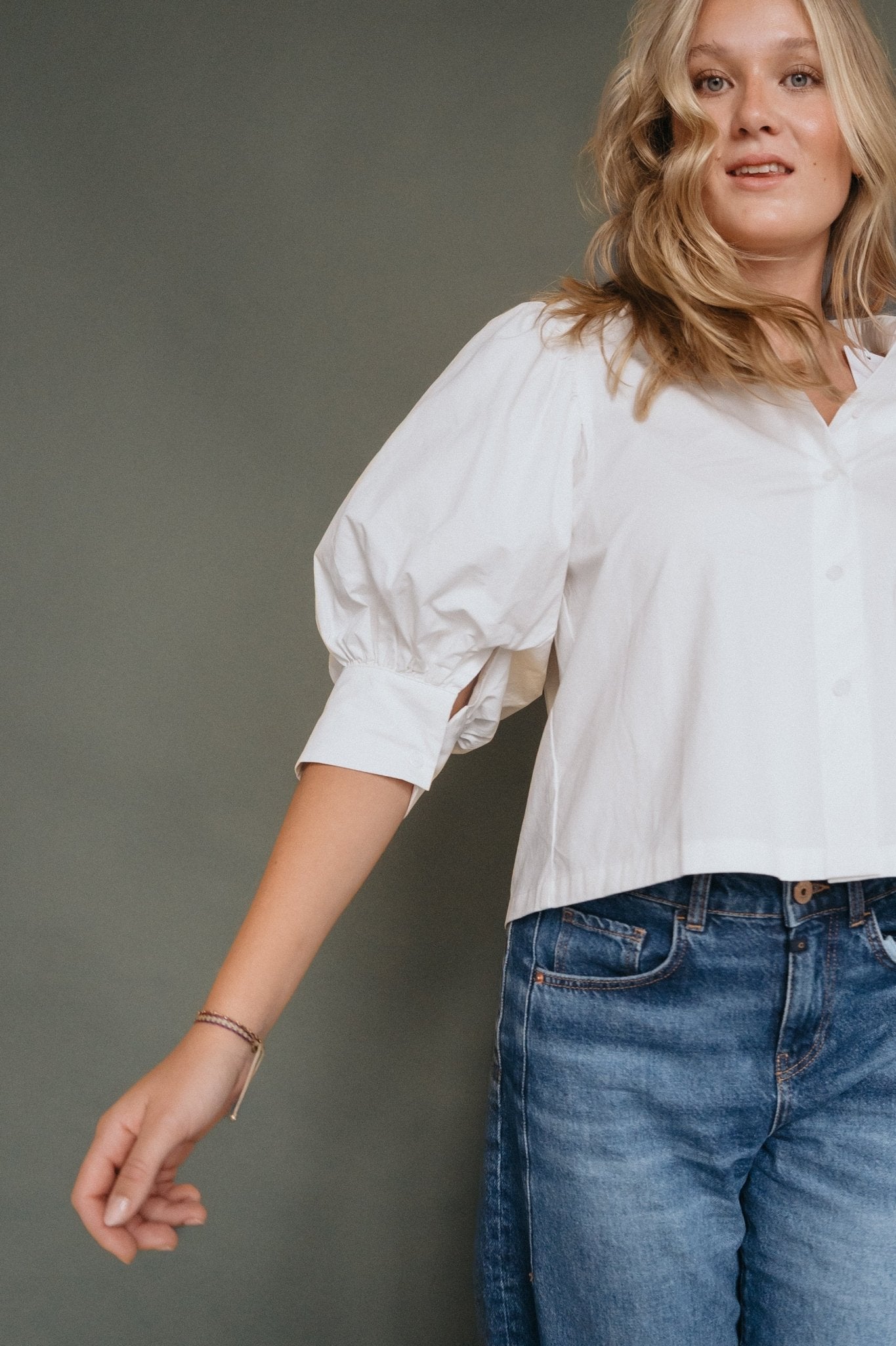 Puffbluse "LarellDLL" white - Dein Lieblingsladen Concept