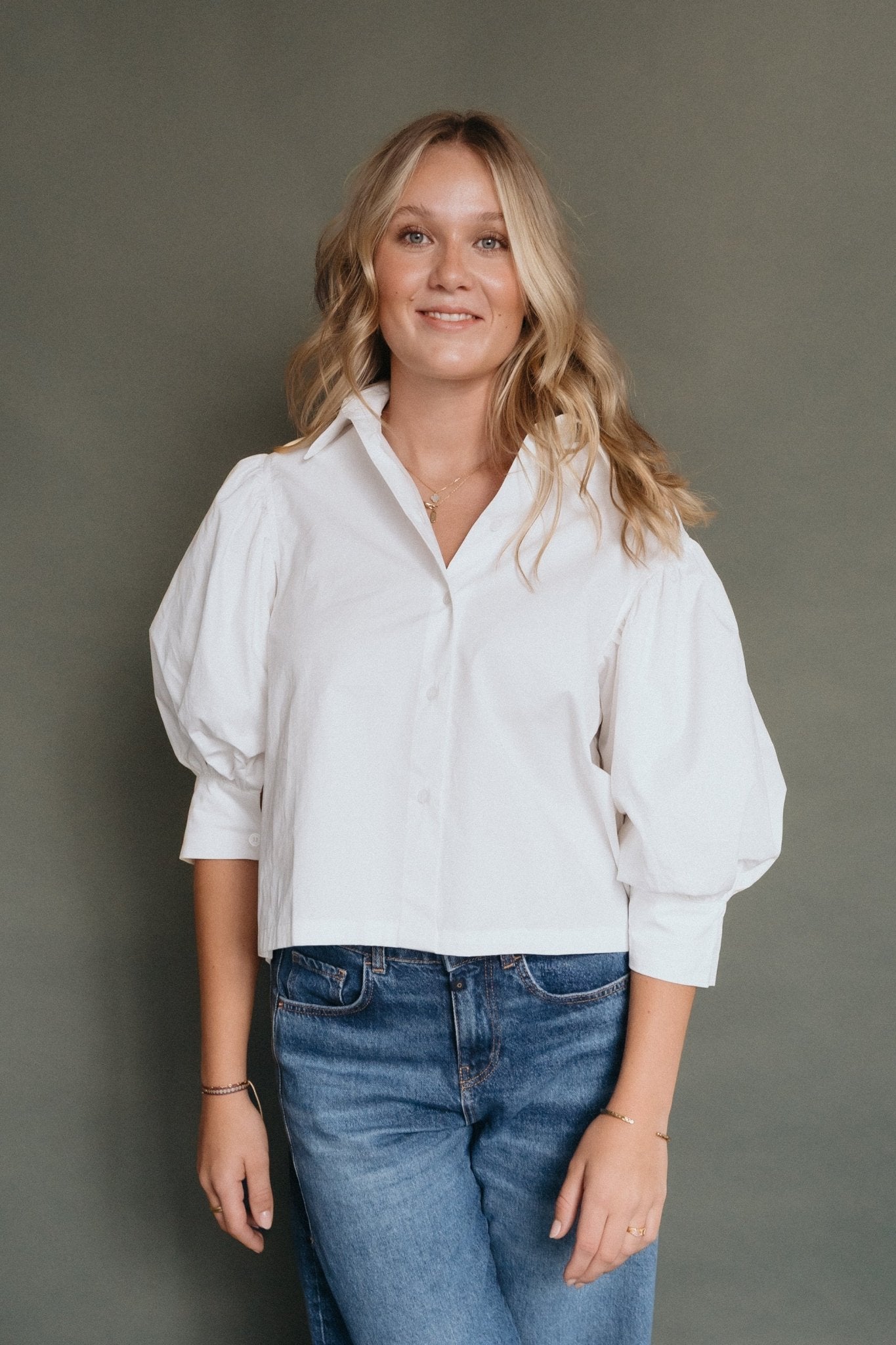 Puffbluse "LarellDLL" white - Dein Lieblingsladen Concept