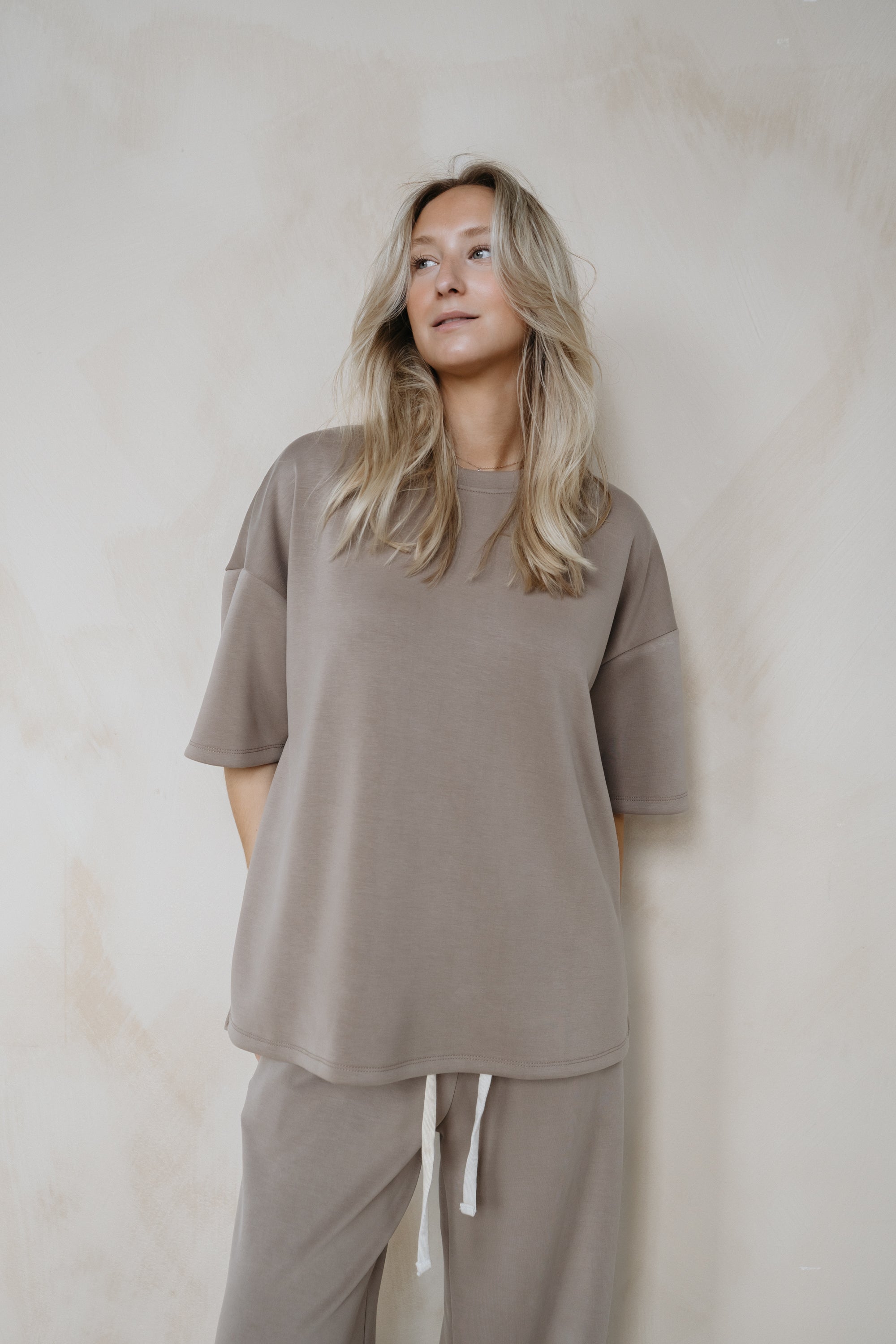 Modalshirt "LovaDLL" taupe