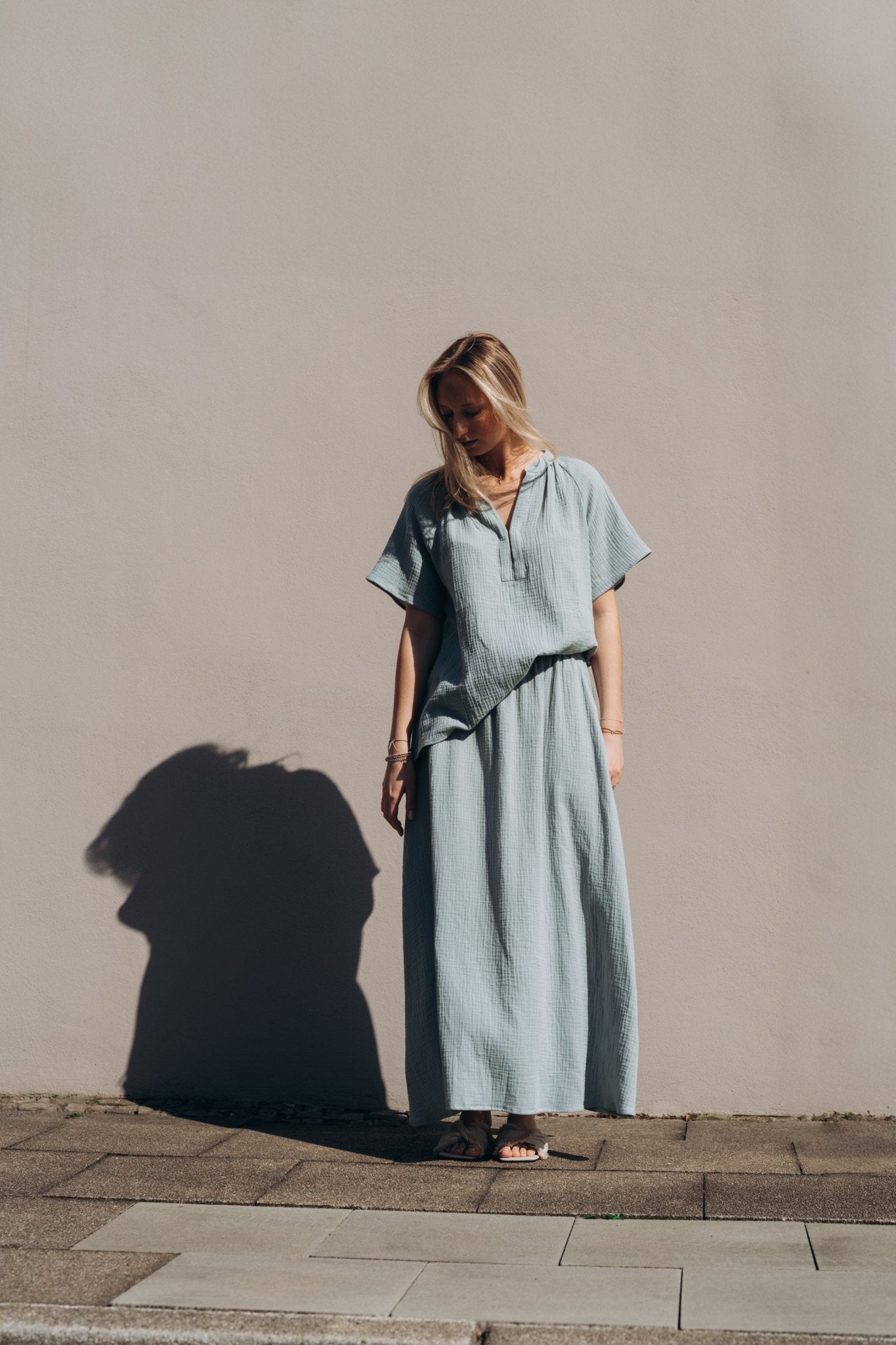Musselinshirt "LoveDLL" sage - Dein Lieblingsladen Concept