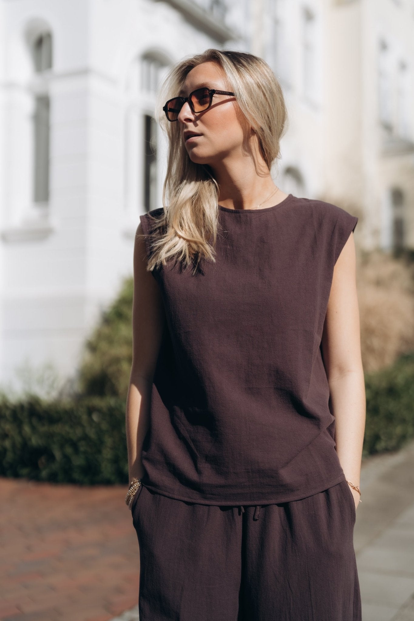 Shirt "PeggyDLL" brown aubergine - Dein Lieblingsladen Concept