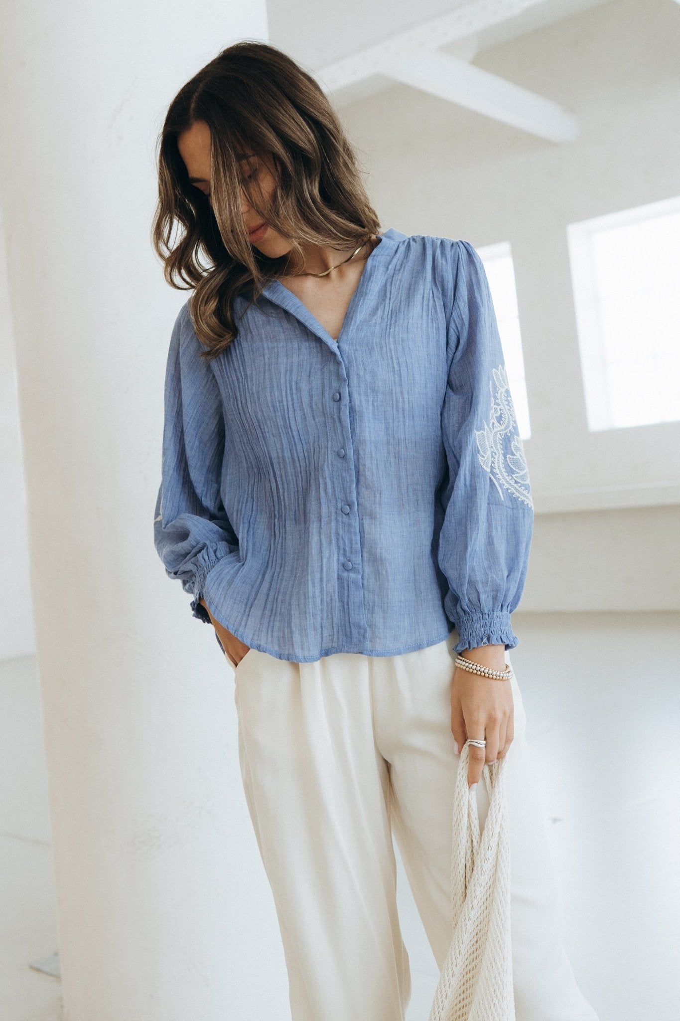 Bluse "NolaDLL" blue - Dein Lieblingsladen Concept