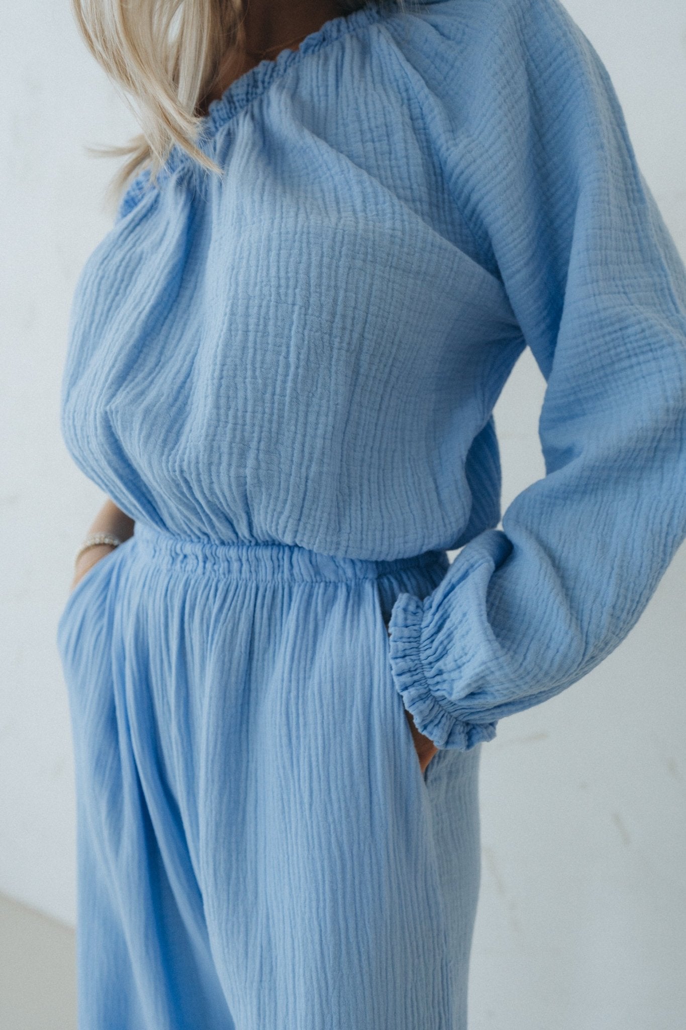 Musselinjumpsuit "ValerieDLL" blue - Dein Lieblingsladen Concept