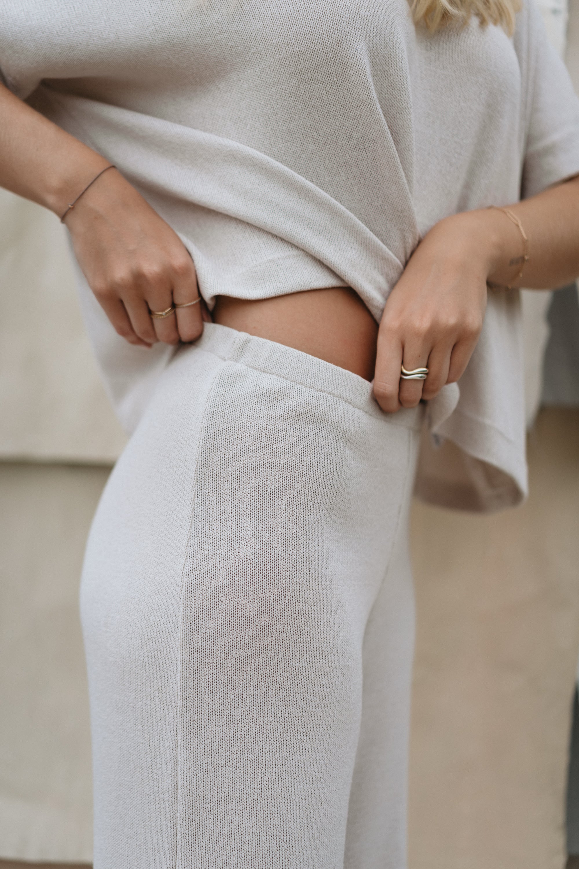 Strickhose "MirellDLL" sand stone
