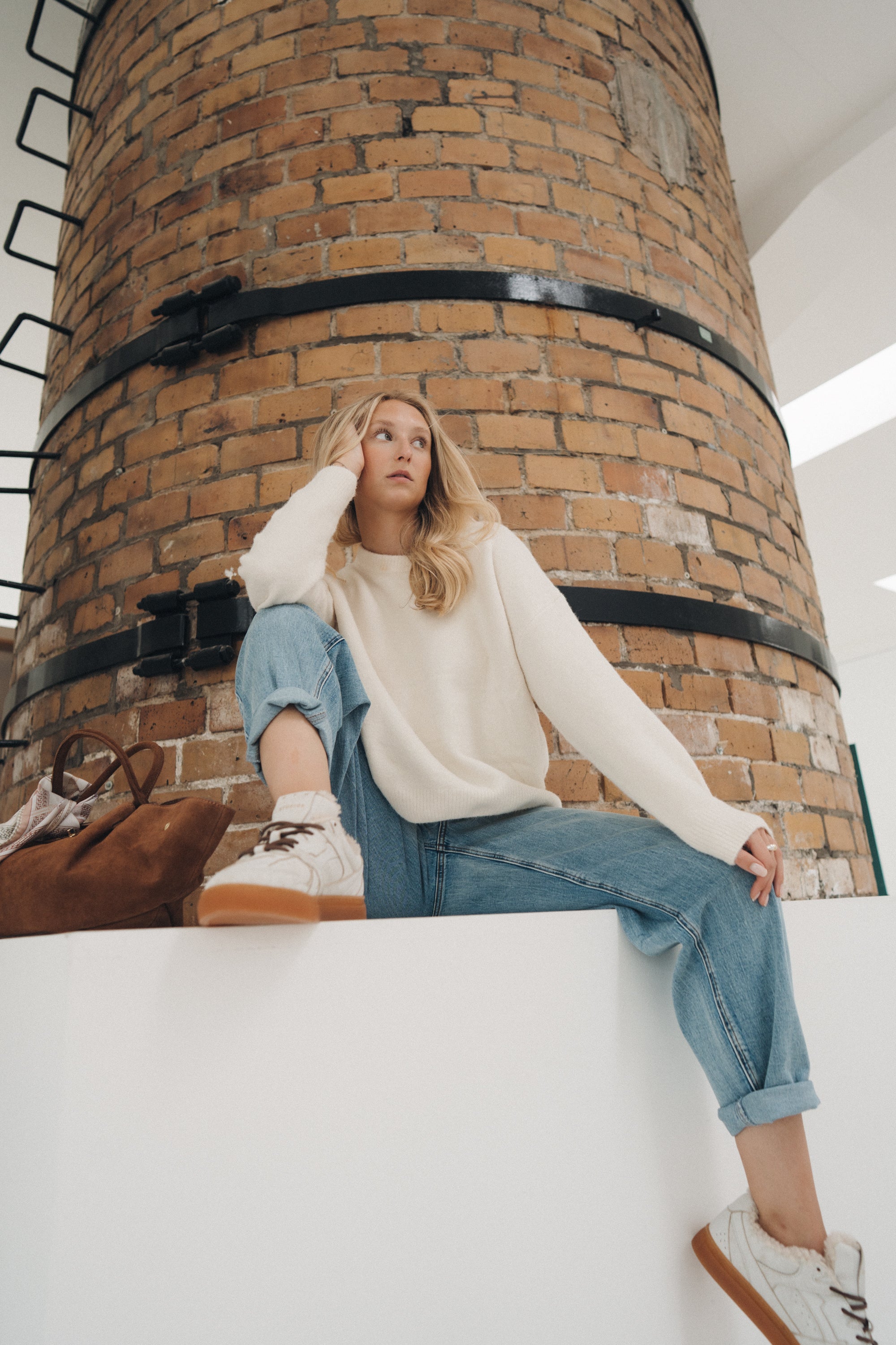 Basic-Pullover "NellyDLL" offwhite