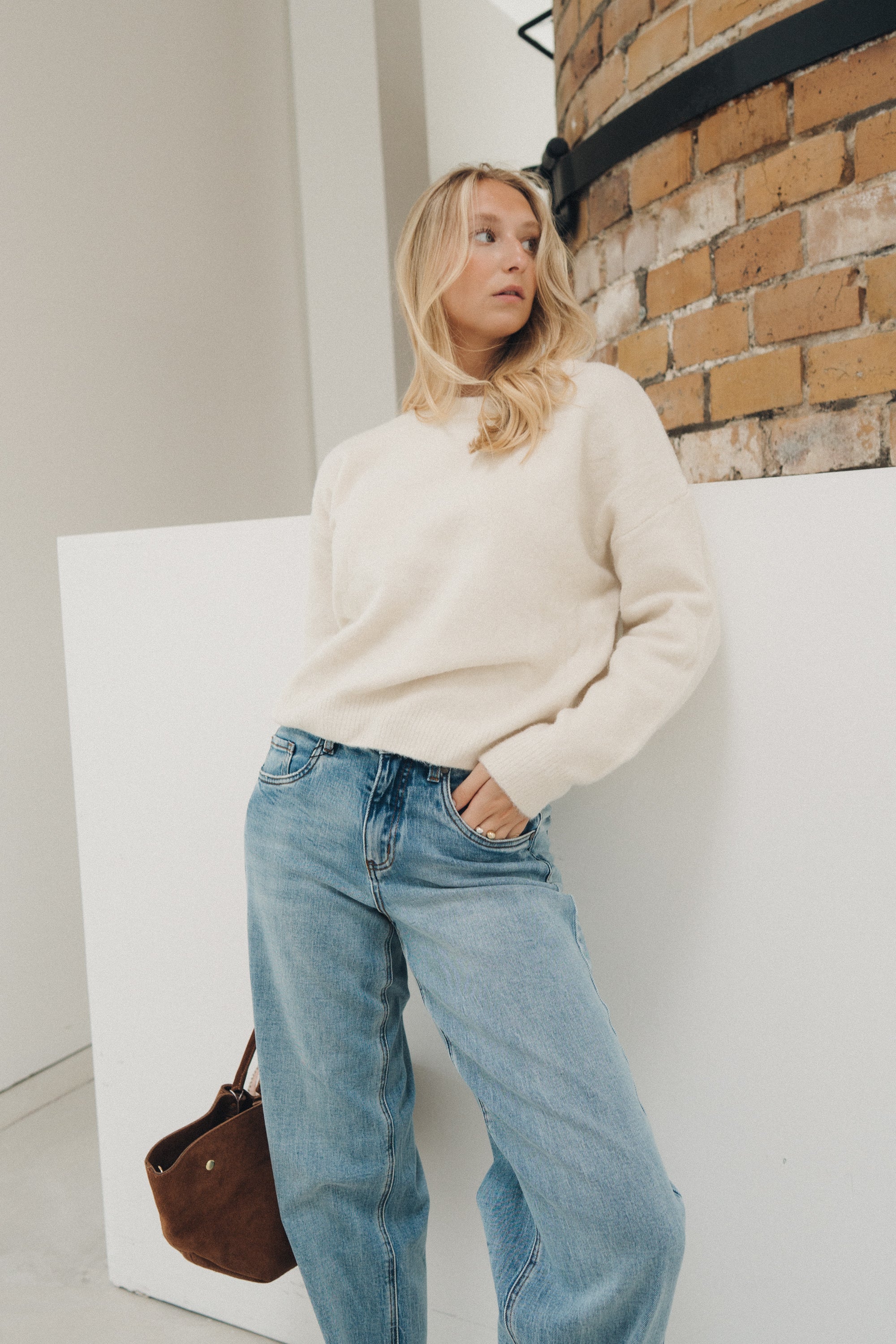 Basic-Pullover "NellyDLL" offwhite