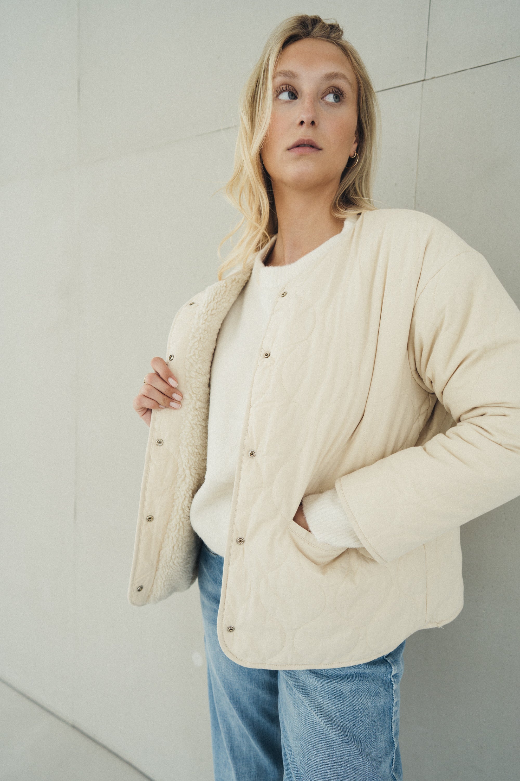 Teddy-Wendejacke "AmeliaDLL" light sand