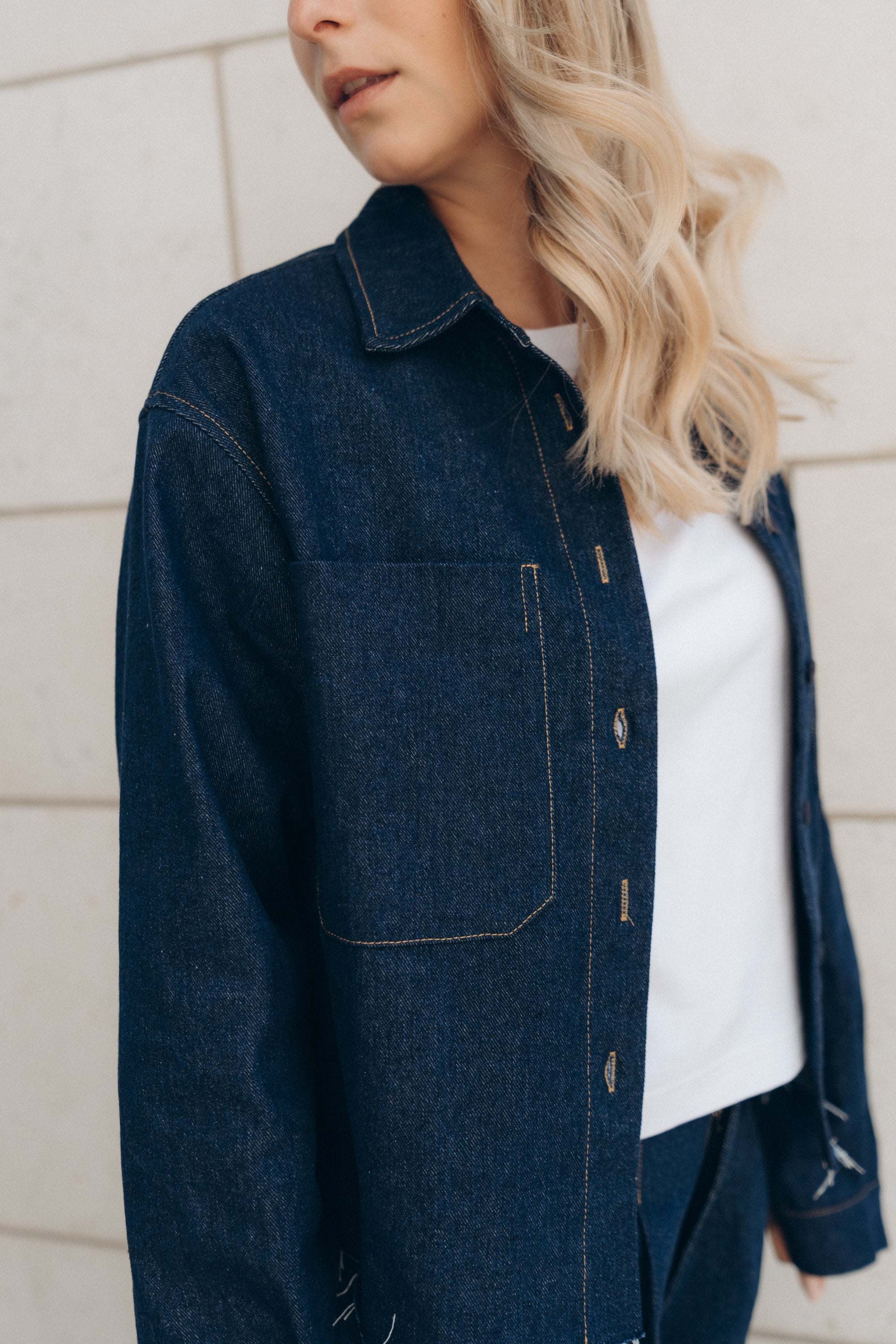 Jeanshemd "NaviaDLL" dark jeansblue