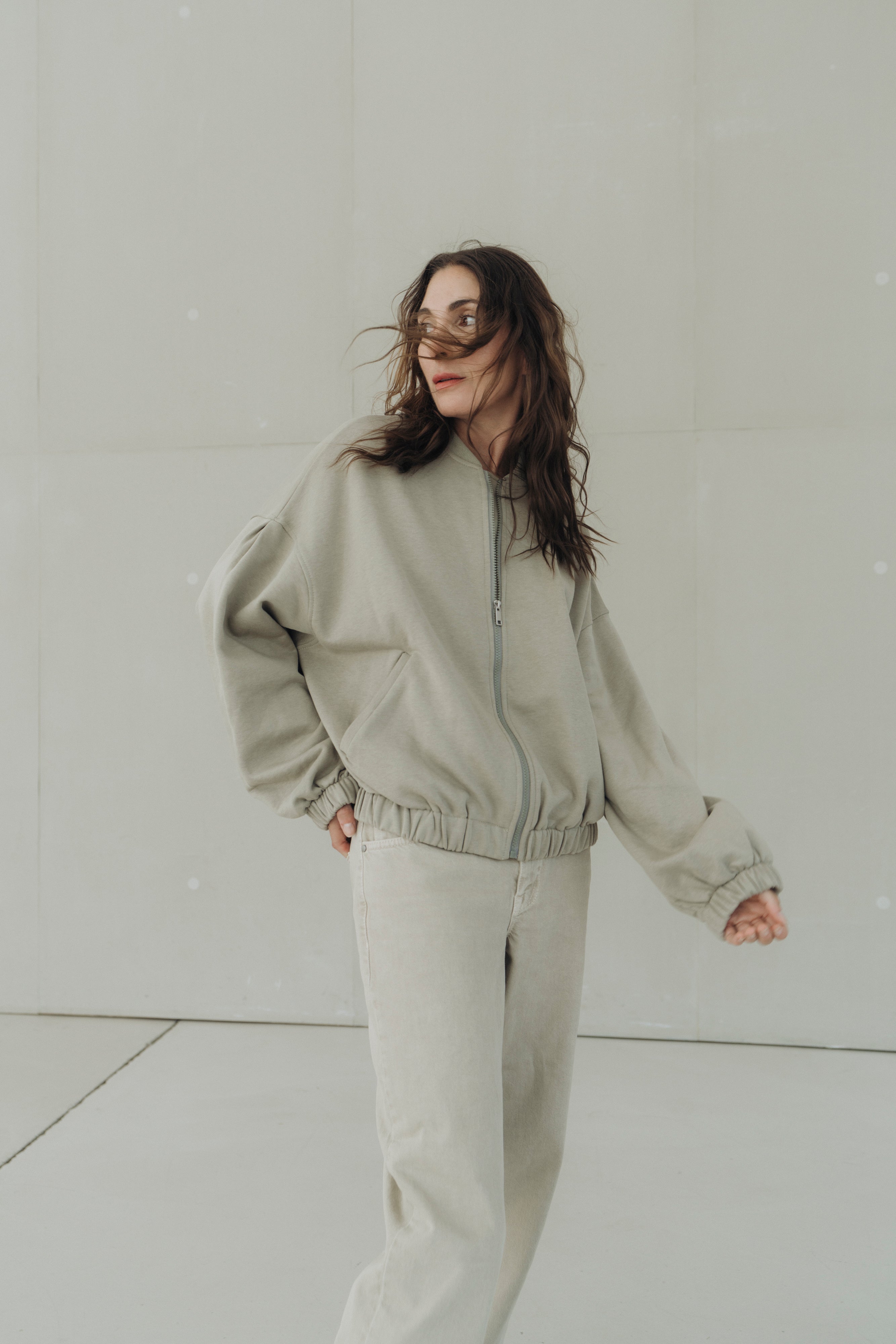 Sweat-Bomberjacke "MathildaDLL" light khaki