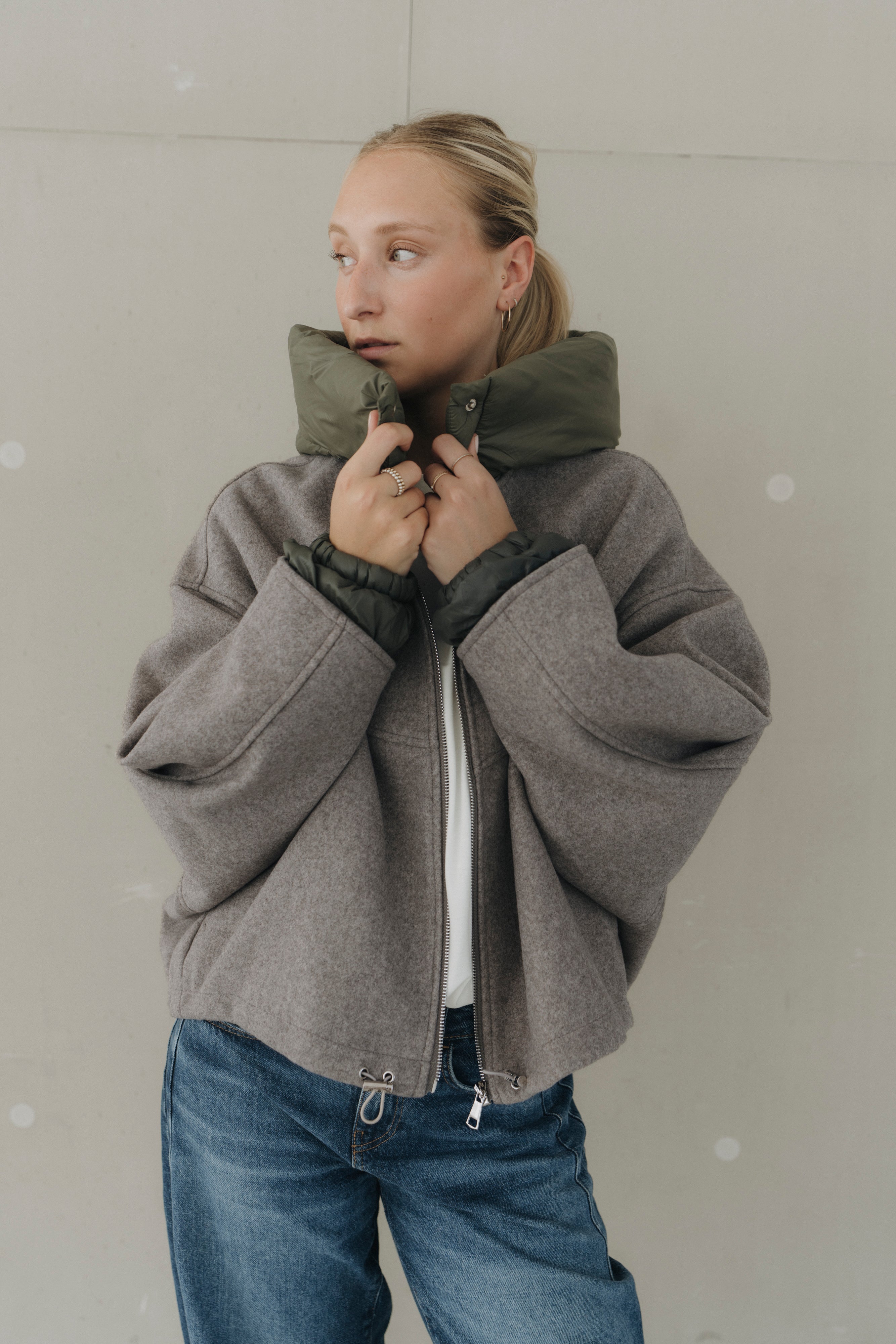 Jacke mit Pufferdetails "MalieDLL" taupe/khaki
