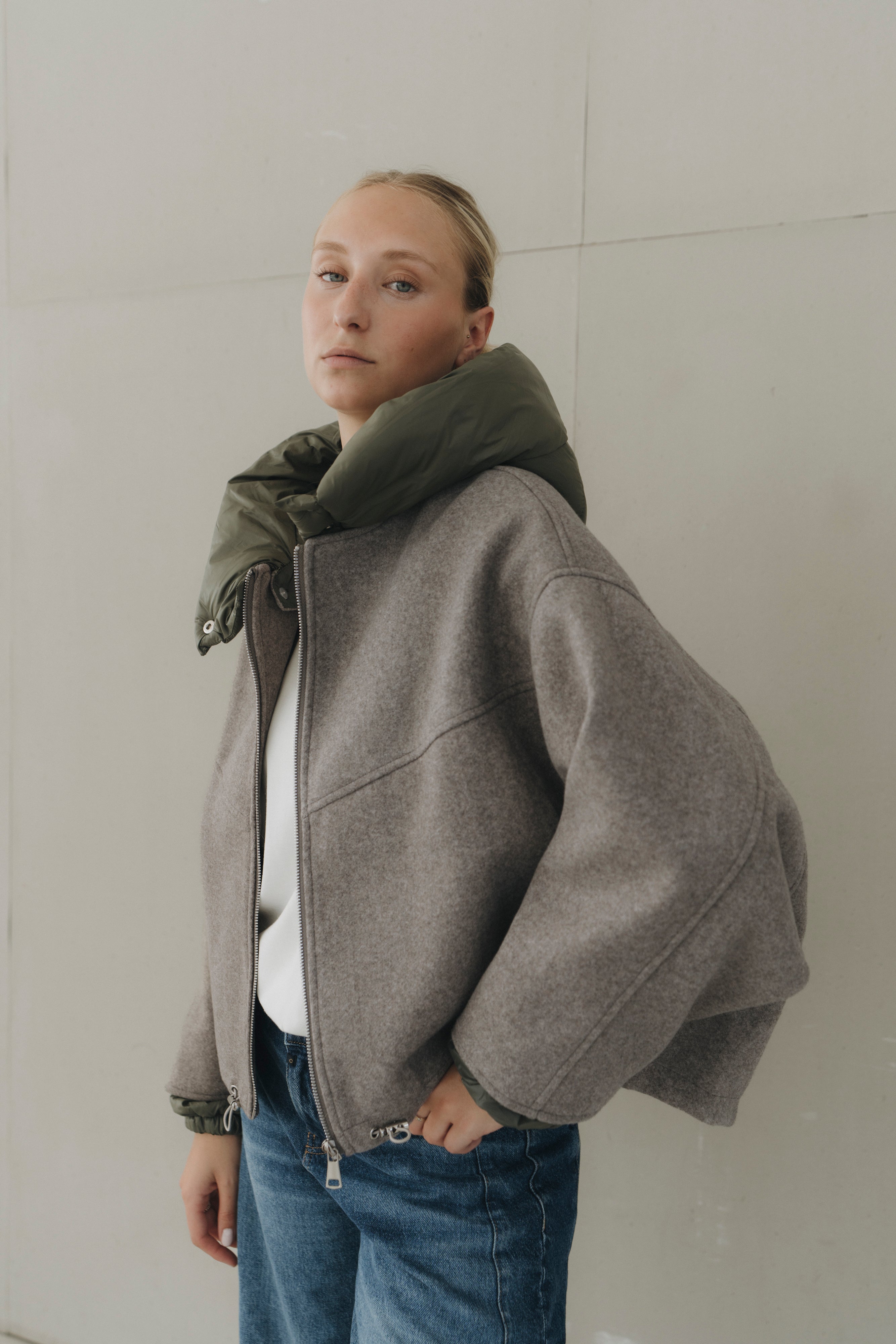 Jacke mit Pufferdetails "MalieDLL" taupe/khaki