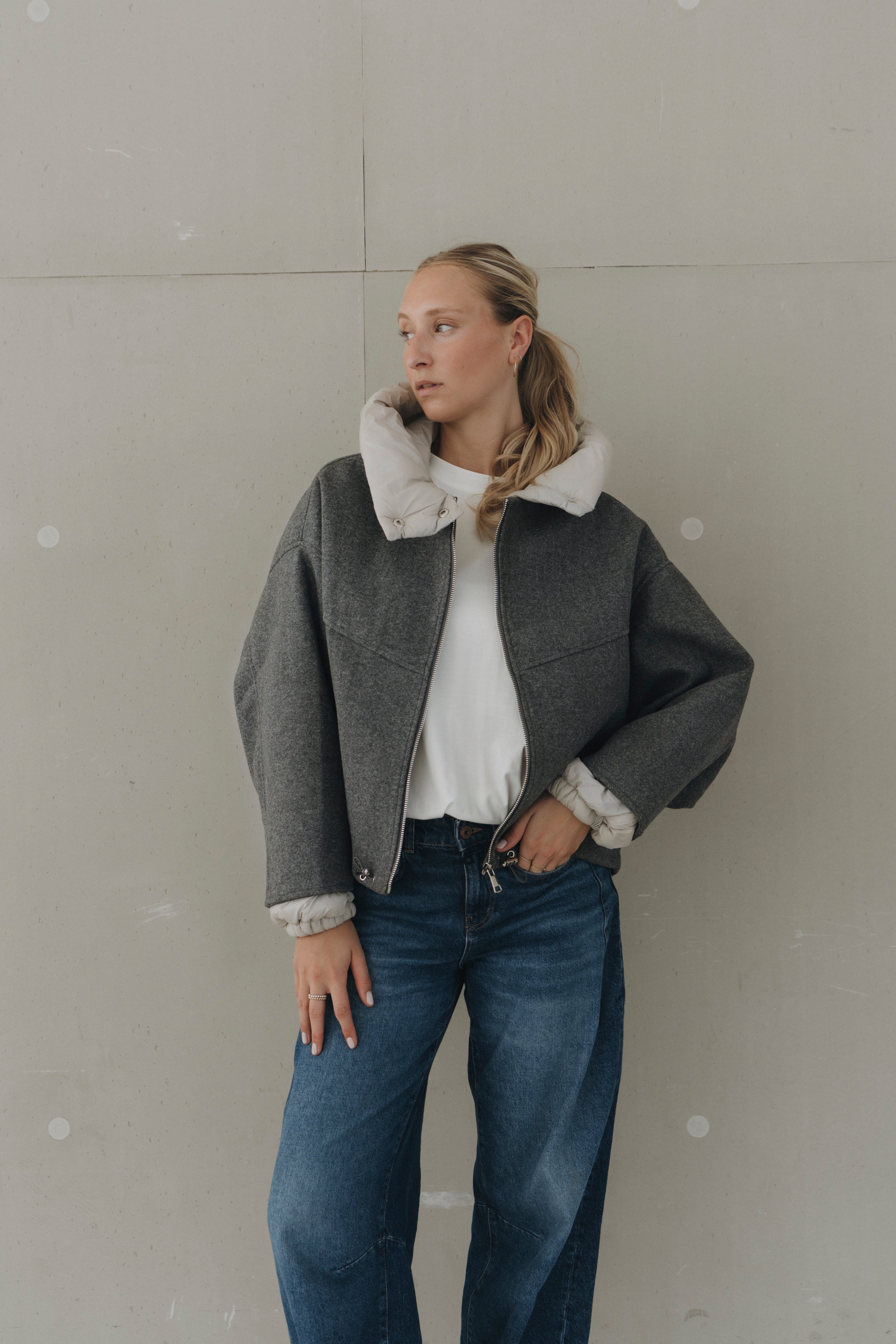 Jacke mit Pufferdetails "MalieDLL" dark grey/light grey